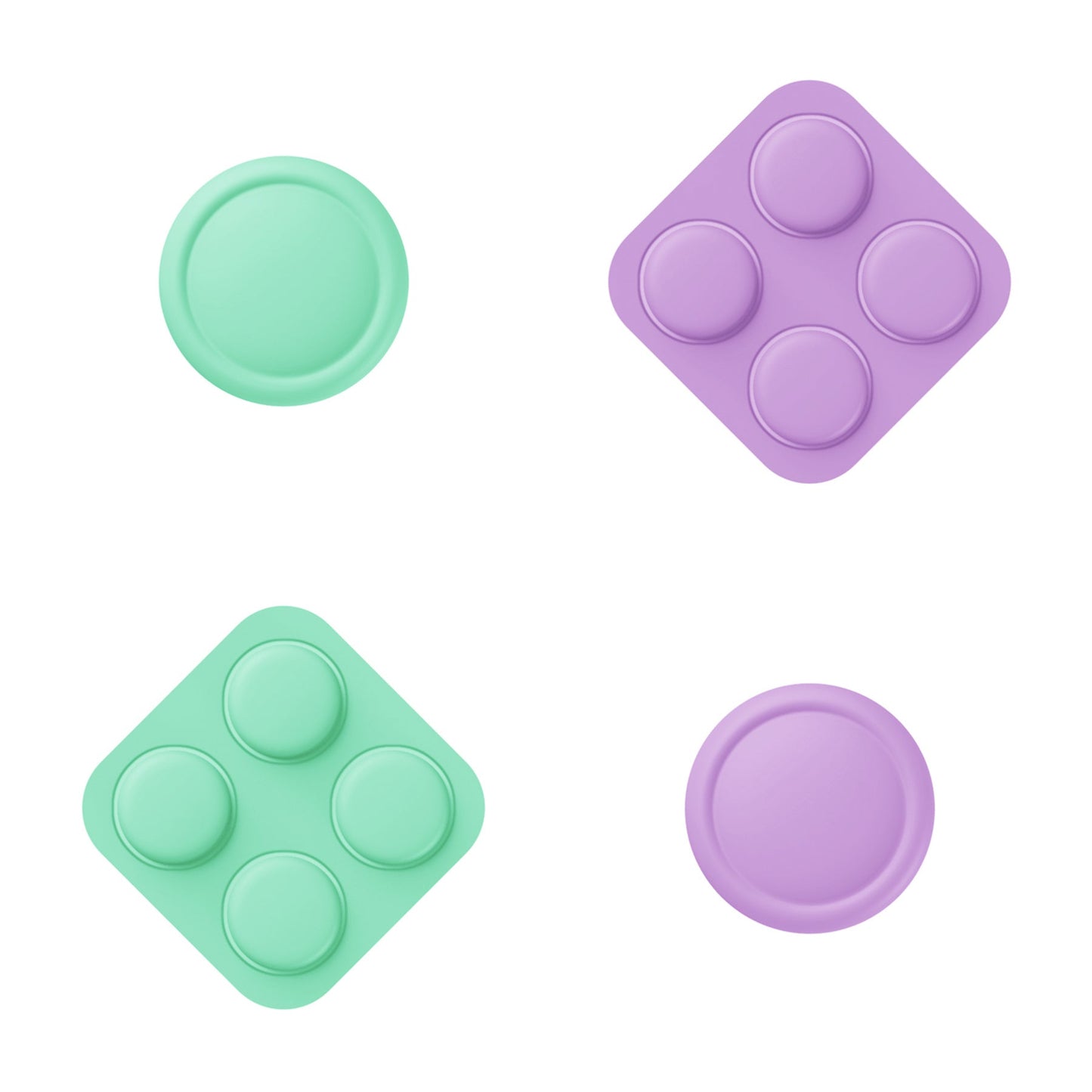 PlayVital Silicone Button Covers and Thumb Grip Set for Nintendo Switch 2 (2025), ABXY Directional Button Caps for Joycon 2 - Soft Violet & Mint Green PlayVital