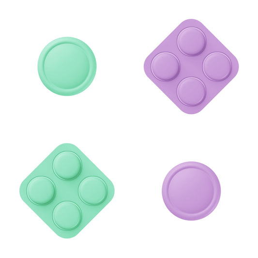PlayVital Silicone Button Covers and Thumb Grip Set for Nintendo Switch 2 (2025), ABXY Directional Button Caps for Joycon 2 - Soft Violet & Mint Green PlayVital