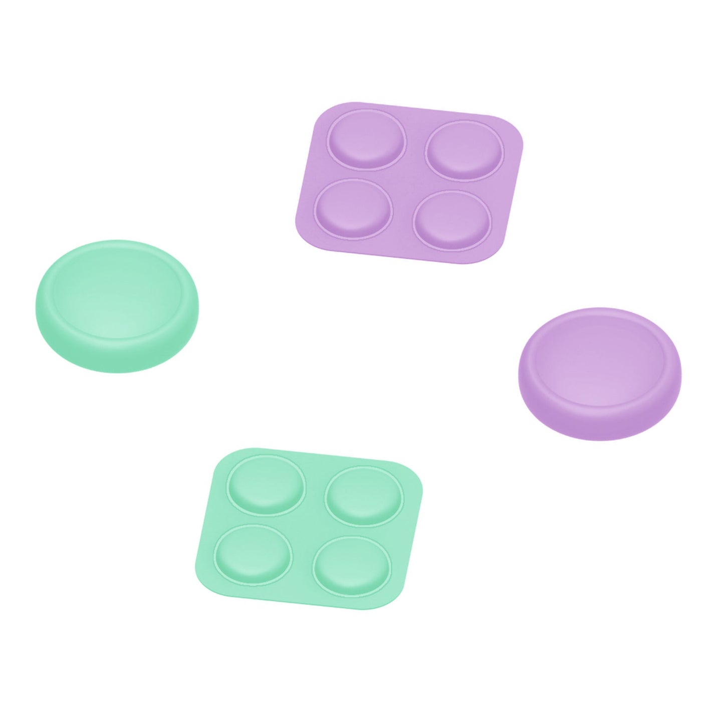 PlayVital Silicone Button Covers and Thumb Grip Set for Nintendo Switch 2 (2025), ABXY Directional Button Caps for Joycon 2 - Soft Violet & Mint Green PlayVital