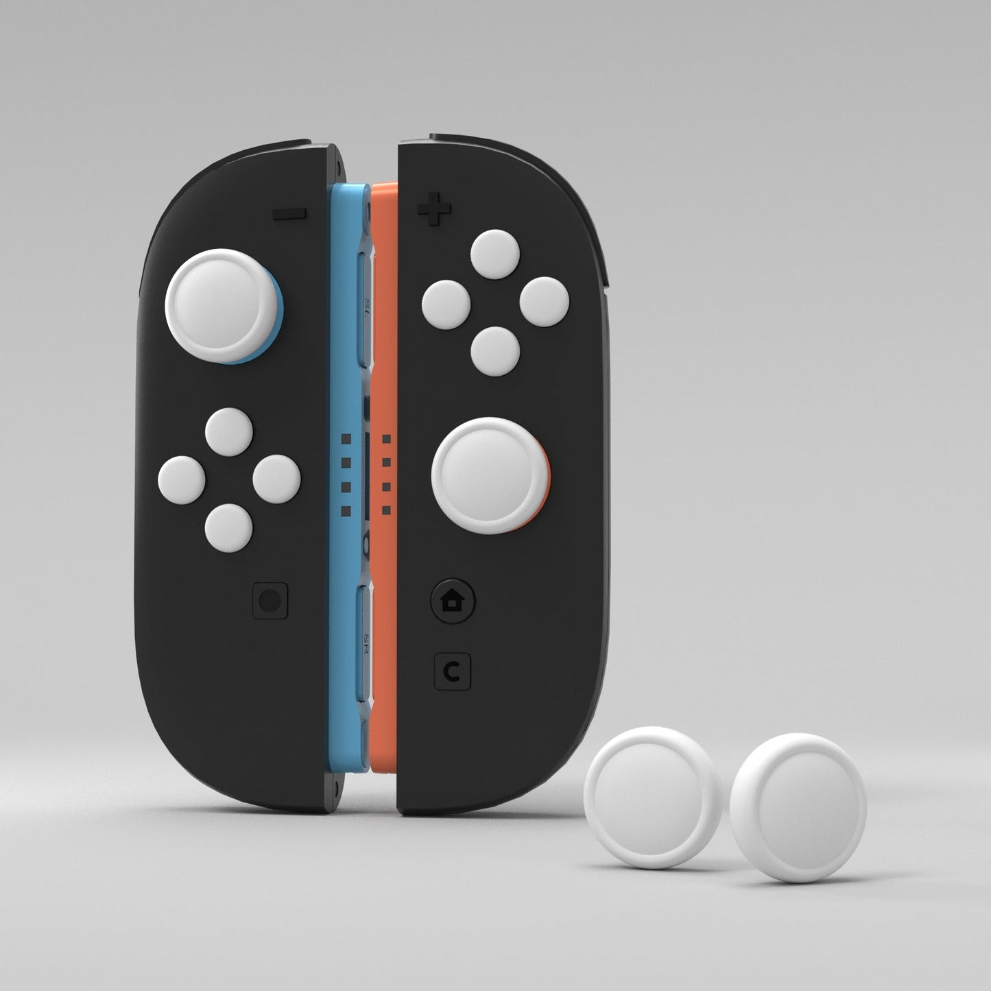 PlayVital Silicone Button Covers and Thumb Grip Set for Nintendo Switch 2 (2025), ABXY Directional Button Caps for Joycon 2 - White PlayVital