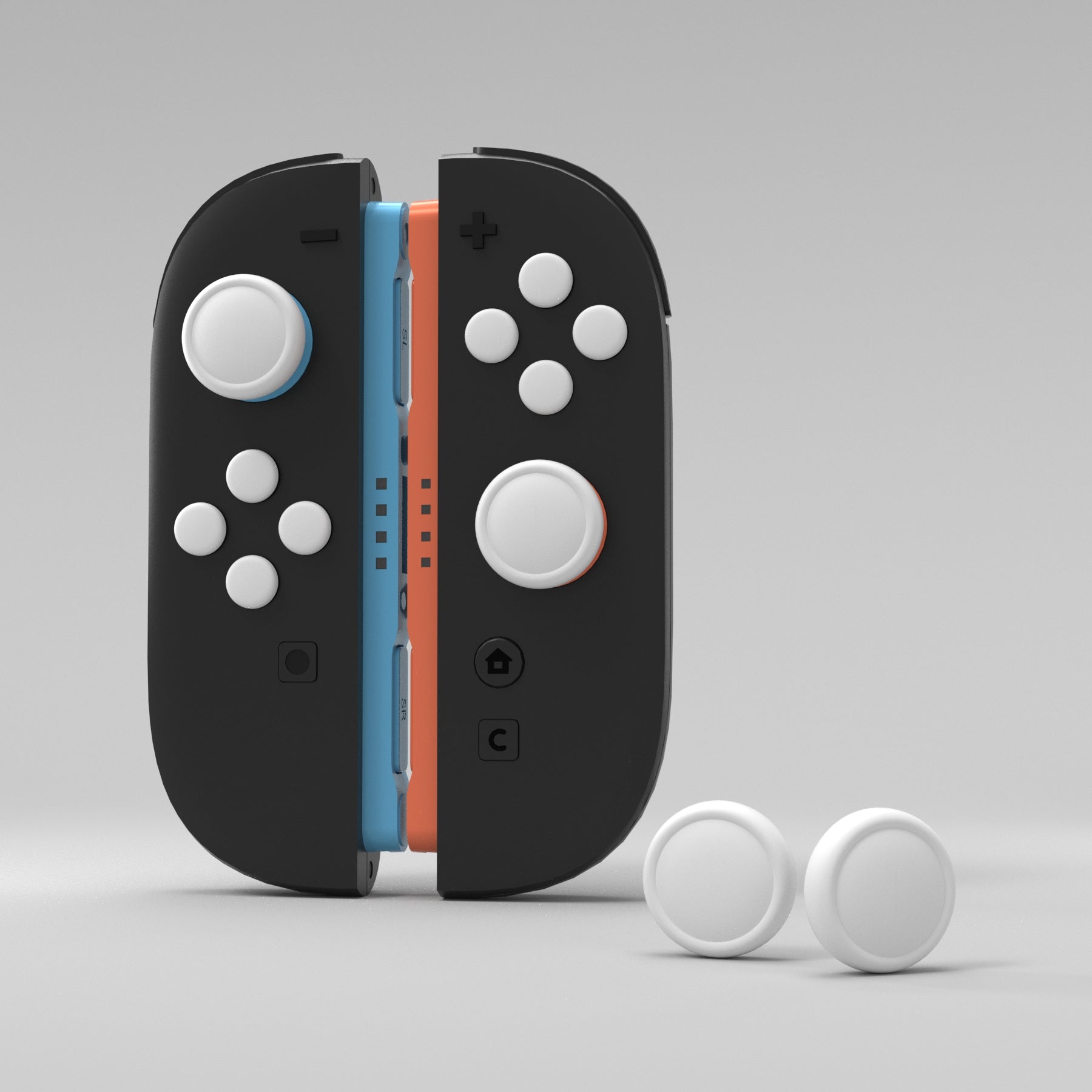PlayVital Silicone Button Covers and Thumb Grip Set for Nintendo Switch 2 (2025), ABXY Directional Button Caps for Joycon 2 - White PlayVital
