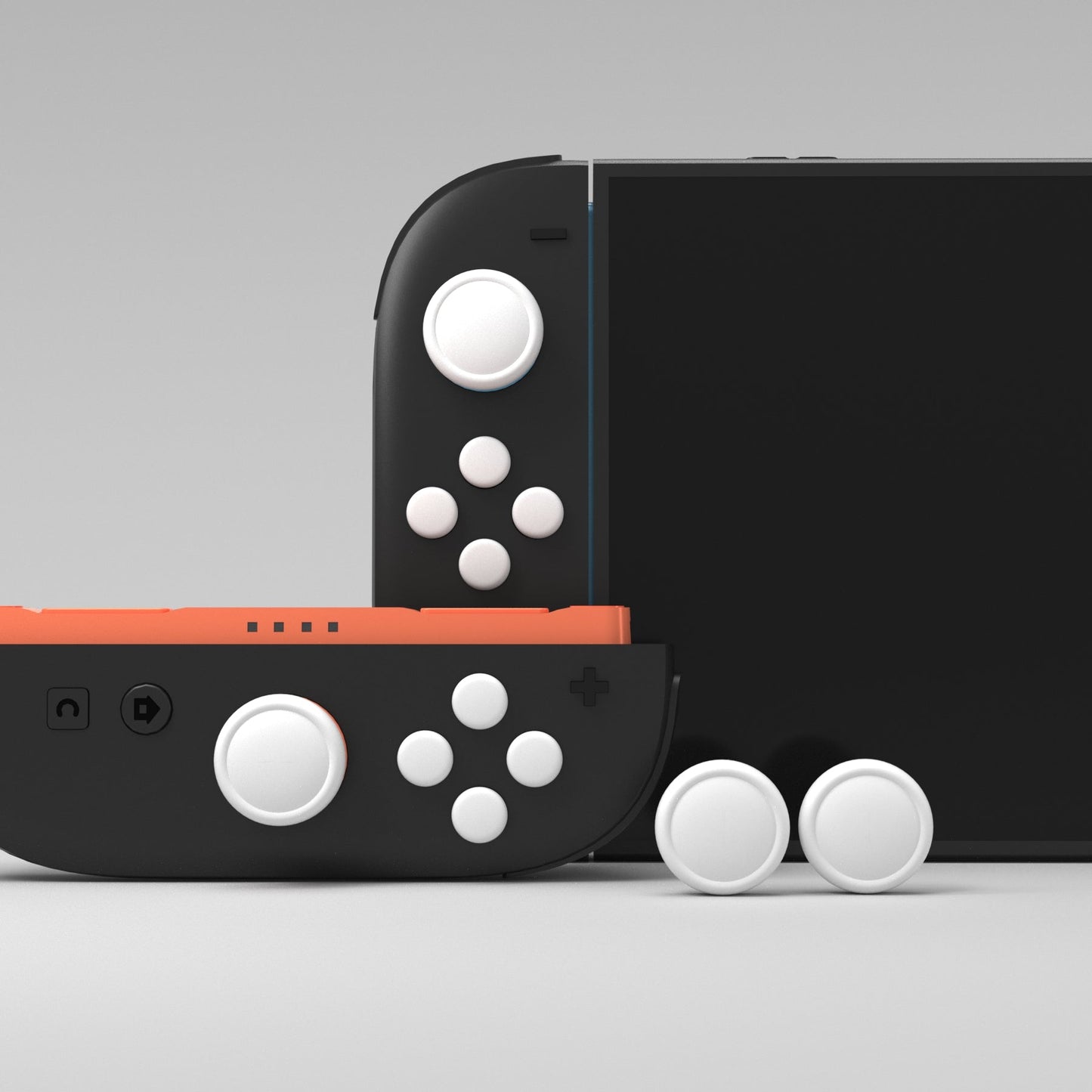 PlayVital Silicone Button Covers and Thumb Grip Set for Nintendo Switch 2 (2025), ABXY Directional Button Caps for Joycon 2 - White PlayVital