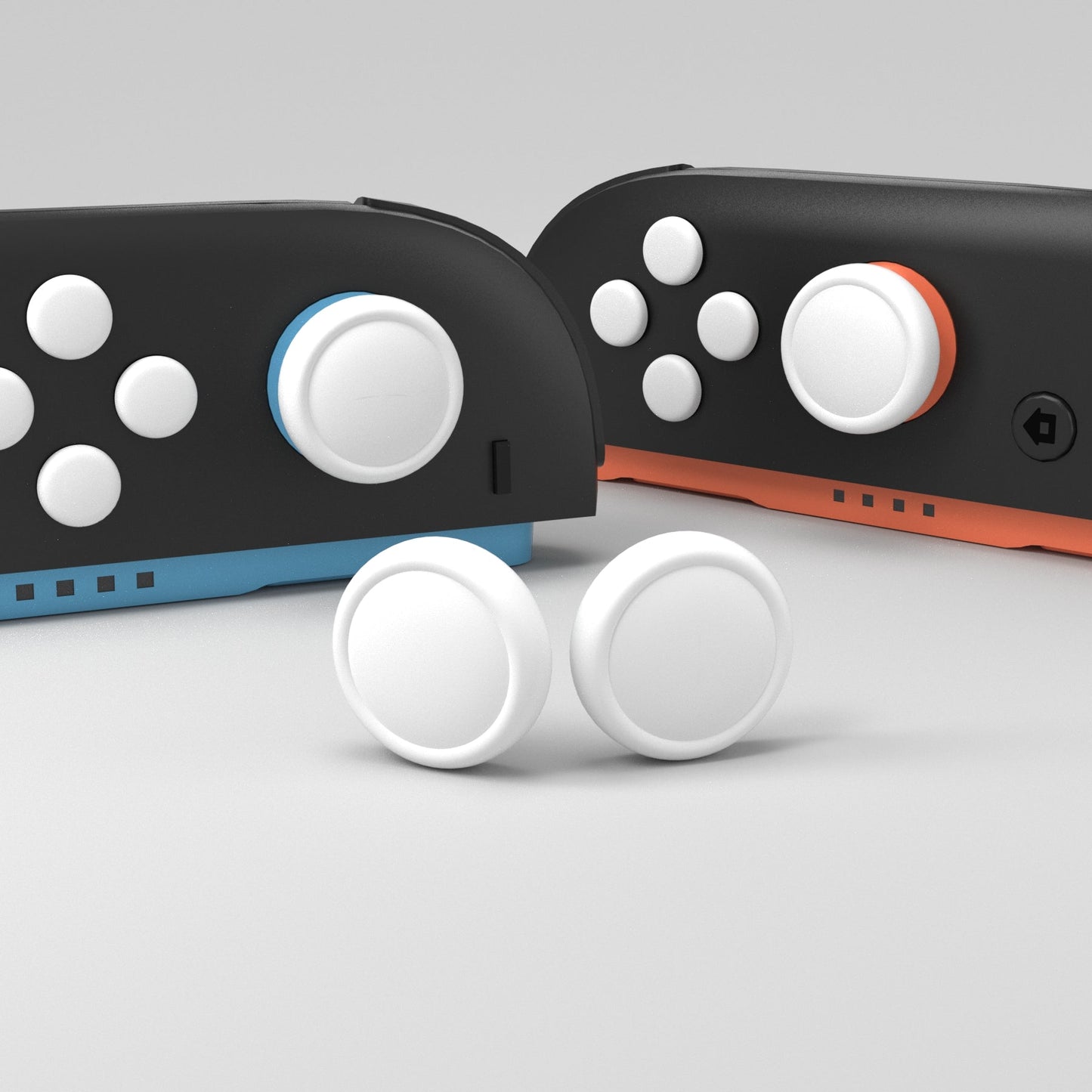 PlayVital Silicone Button Covers and Thumb Grip Set for Nintendo Switch 2 (2025), ABXY Directional Button Caps for Joycon 2 - White PlayVital
