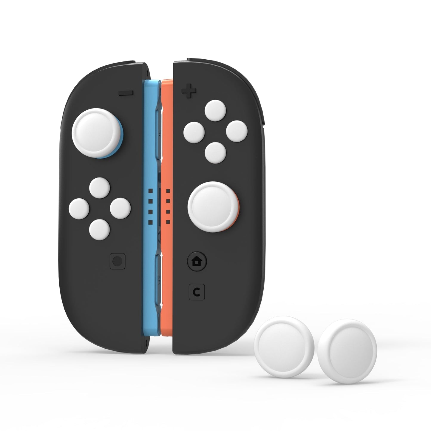 PlayVital Silicone Button Covers and Thumb Grip Set for Nintendo Switch 2 (2025), ABXY Directional Button Caps for Joycon 2 - White PlayVital