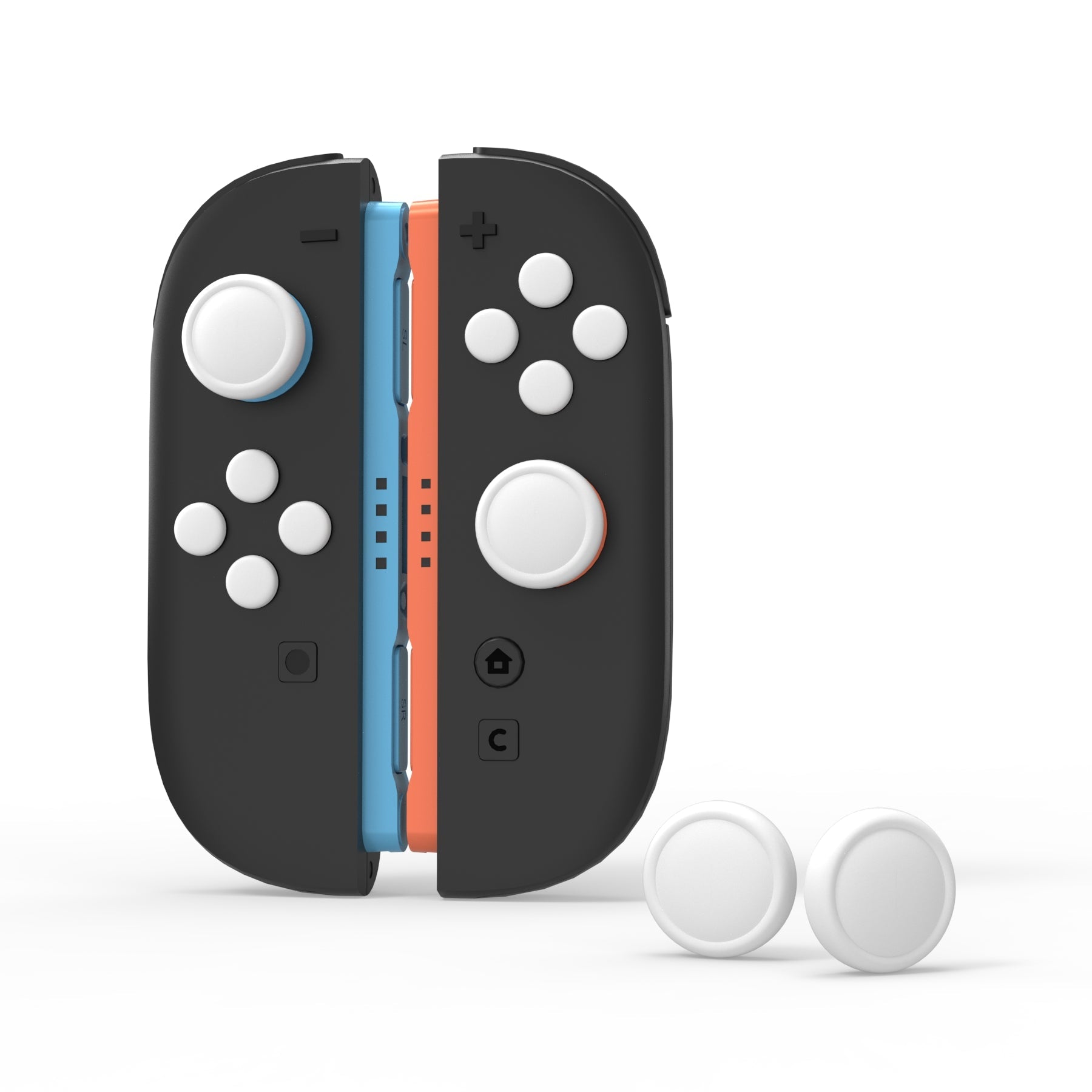 PlayVital Silicone Button Covers and Thumb Grip Set for Nintendo Switch 2 (2025), ABXY Directional Button Caps for Joycon 2 - White PlayVital