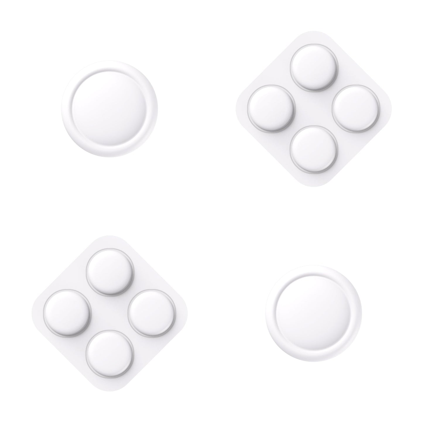 PlayVital Silicone Button Covers and Thumb Grip Set for Nintendo Switch 2 (2025), ABXY Directional Button Caps for Joycon 2 - White PlayVital