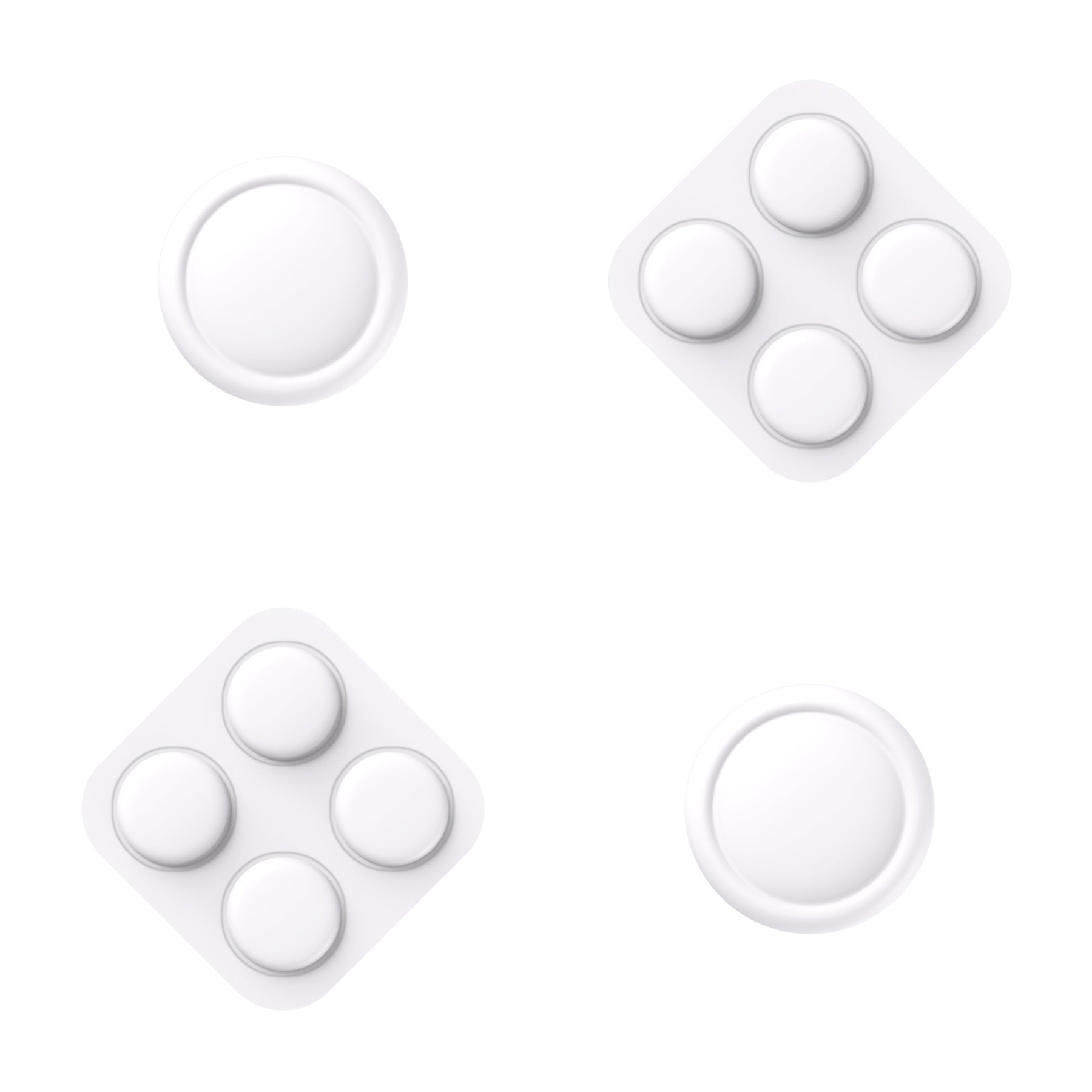 PlayVital Silicone Button Covers and Thumb Grip Set for Nintendo Switch 2 (2025), ABXY Directional Button Caps for Joycon 2 - White PlayVital