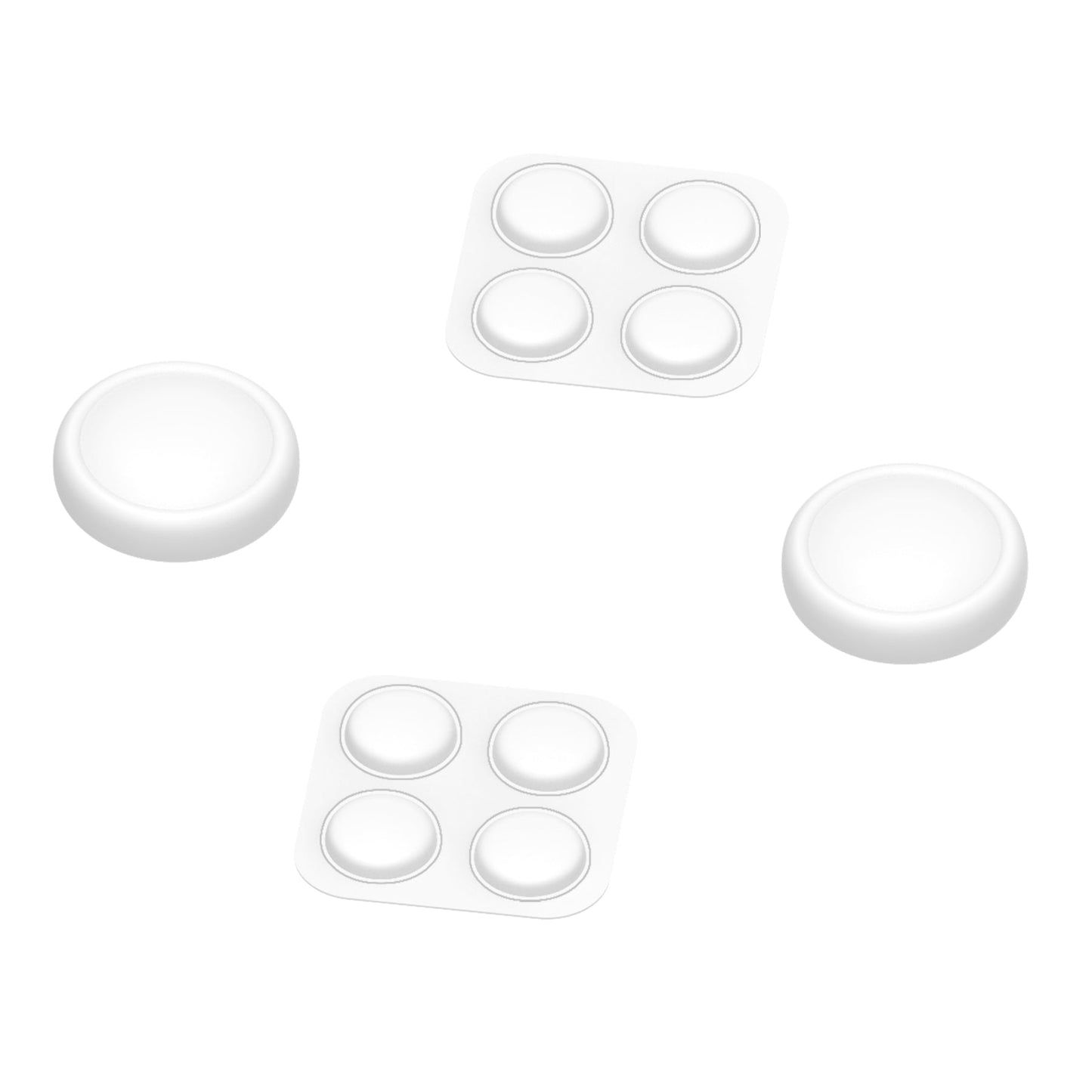 PlayVital Silicone Button Covers and Thumb Grip Set for Nintendo Switch 2 (2025), ABXY Directional Button Caps for Joycon 2 - White PlayVital
