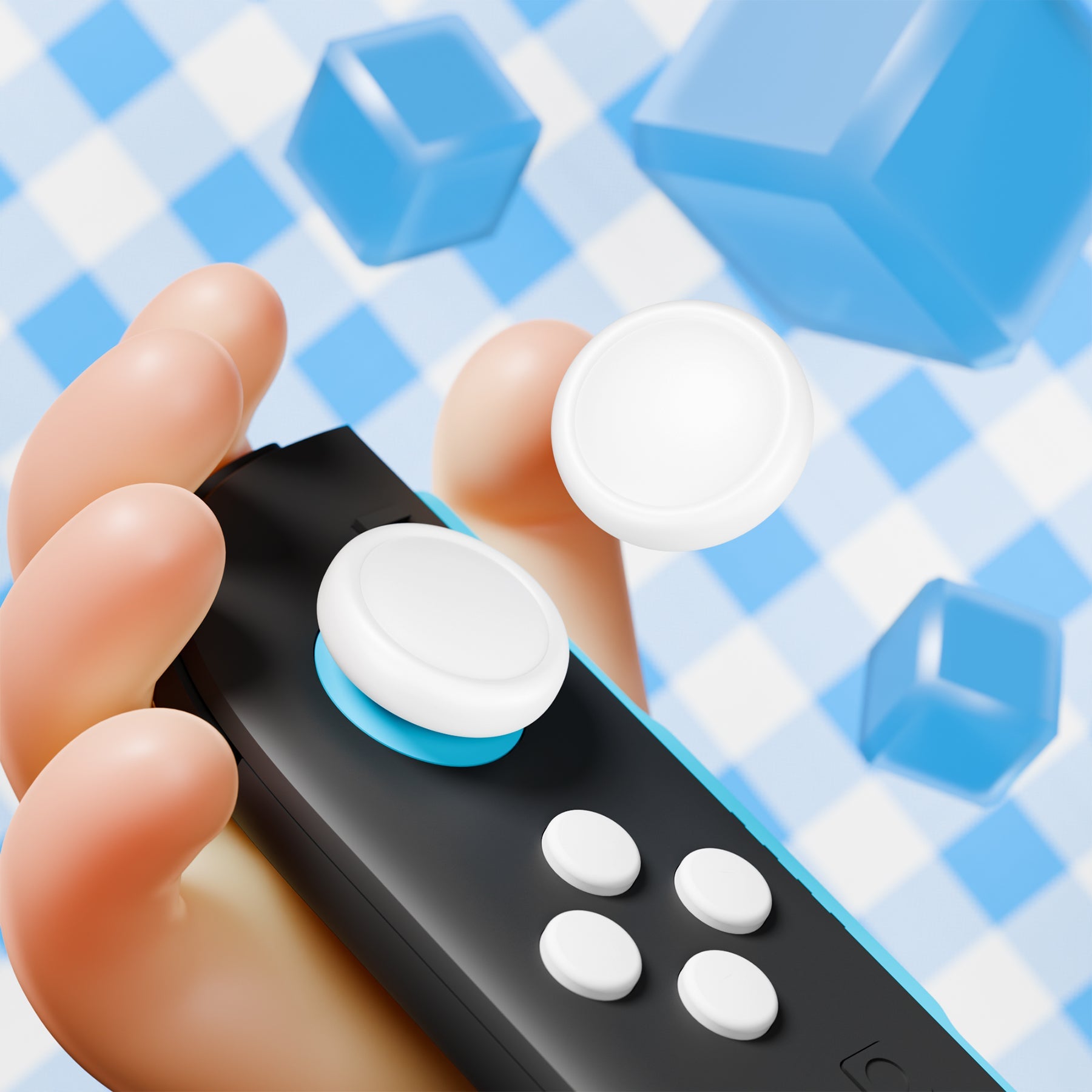 PlayVital Silicone Button Covers and Thumb Grip Set for Nintendo Switch 2 (2025), ABXY Directional Button Caps for Joycon 2 - White PlayVital