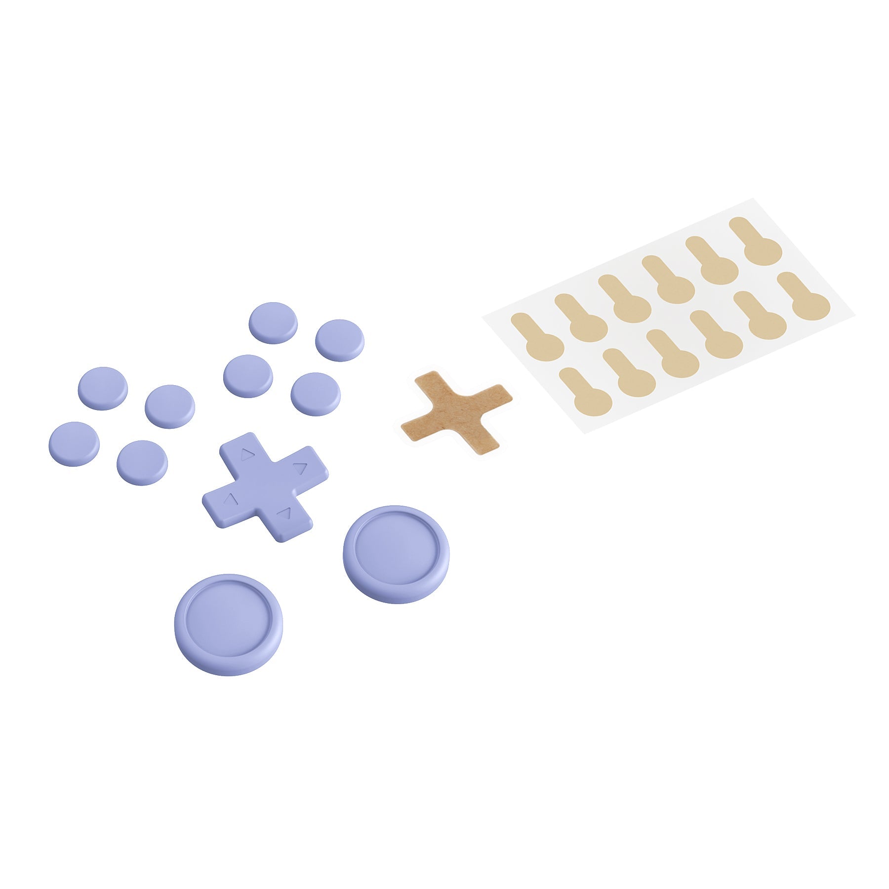 PlayVital Silicone Button Covers and Thumb Grip Set for Nintendo Switch & Switch OLED & Switch Lite ABXY Directional Key Button Caps with Switch Lite D-Pad Button Cap - Light Violet PlayVital