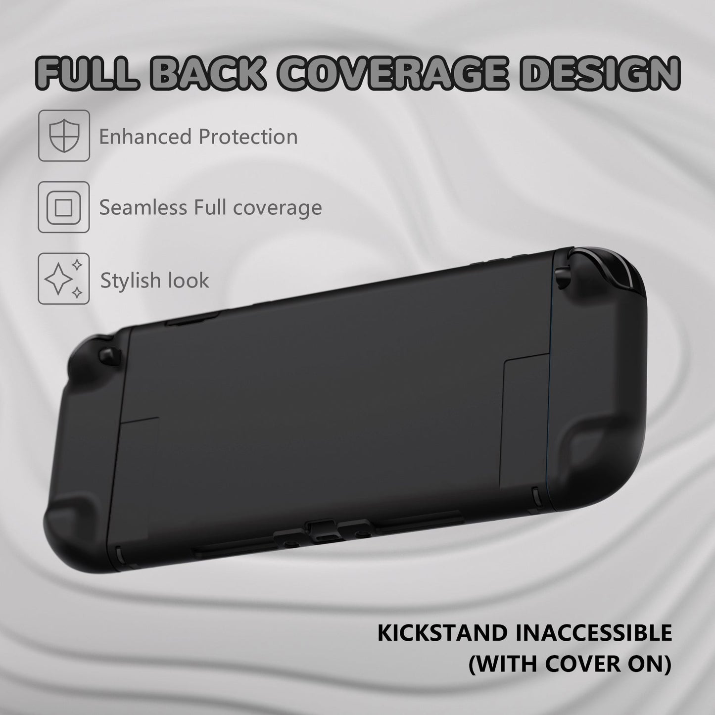 PlayVital Solid Color Series Hard Shell Protective Case with Foldable Stand & Thumb Grips for Nintendo Switch 2 - Black PlayVital