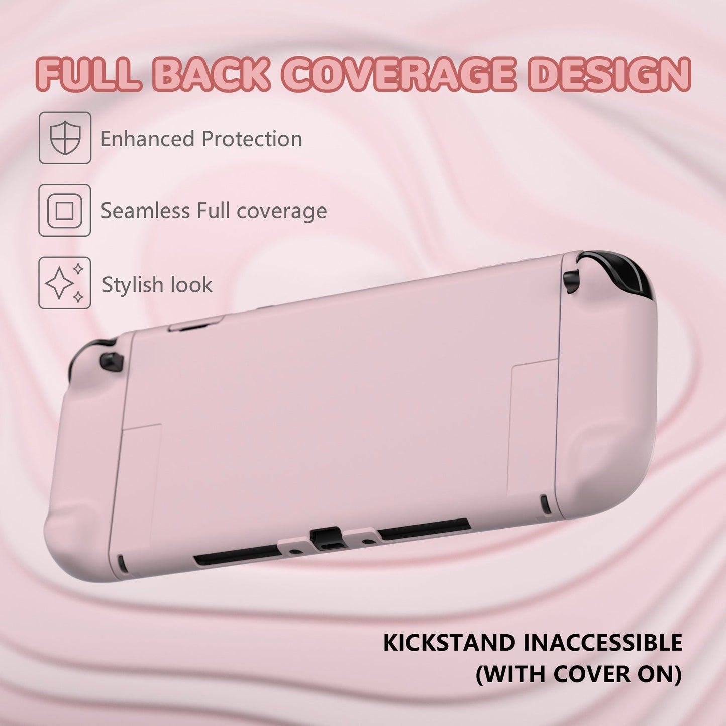 PlayVital Solid Color Series Hard Shell Protective Case with Foldable Stand & Thumb Grips for Nintendo Switch 2 - Cherry Blossoms Pink PlayVital