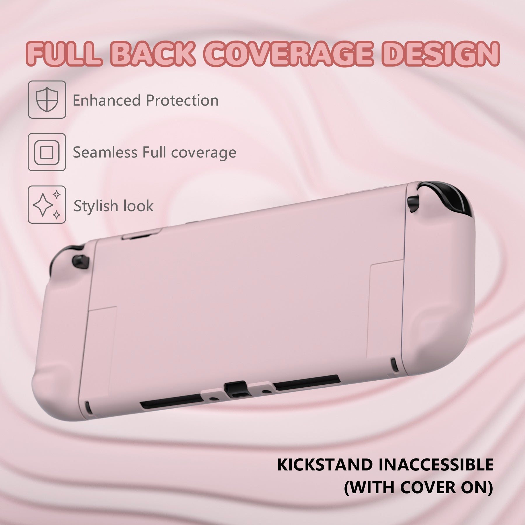PlayVital Solid Color Series Hard Shell Protective Case with Foldable Stand & Thumb Grips for Nintendo Switch 2 - Cherry Blossoms Pink PlayVital
