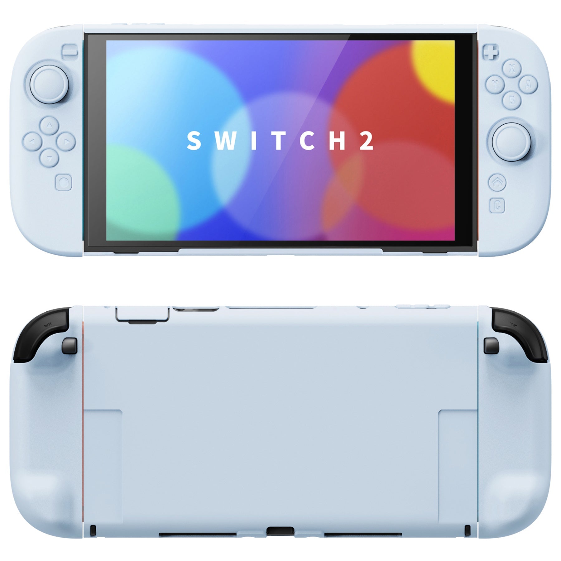 PlayVital Solid Color Series Hard Shell Protective Case with Foldable Stand & Thumb Grips for Nintendo Switch 2 - Heaven Blue PlayVital