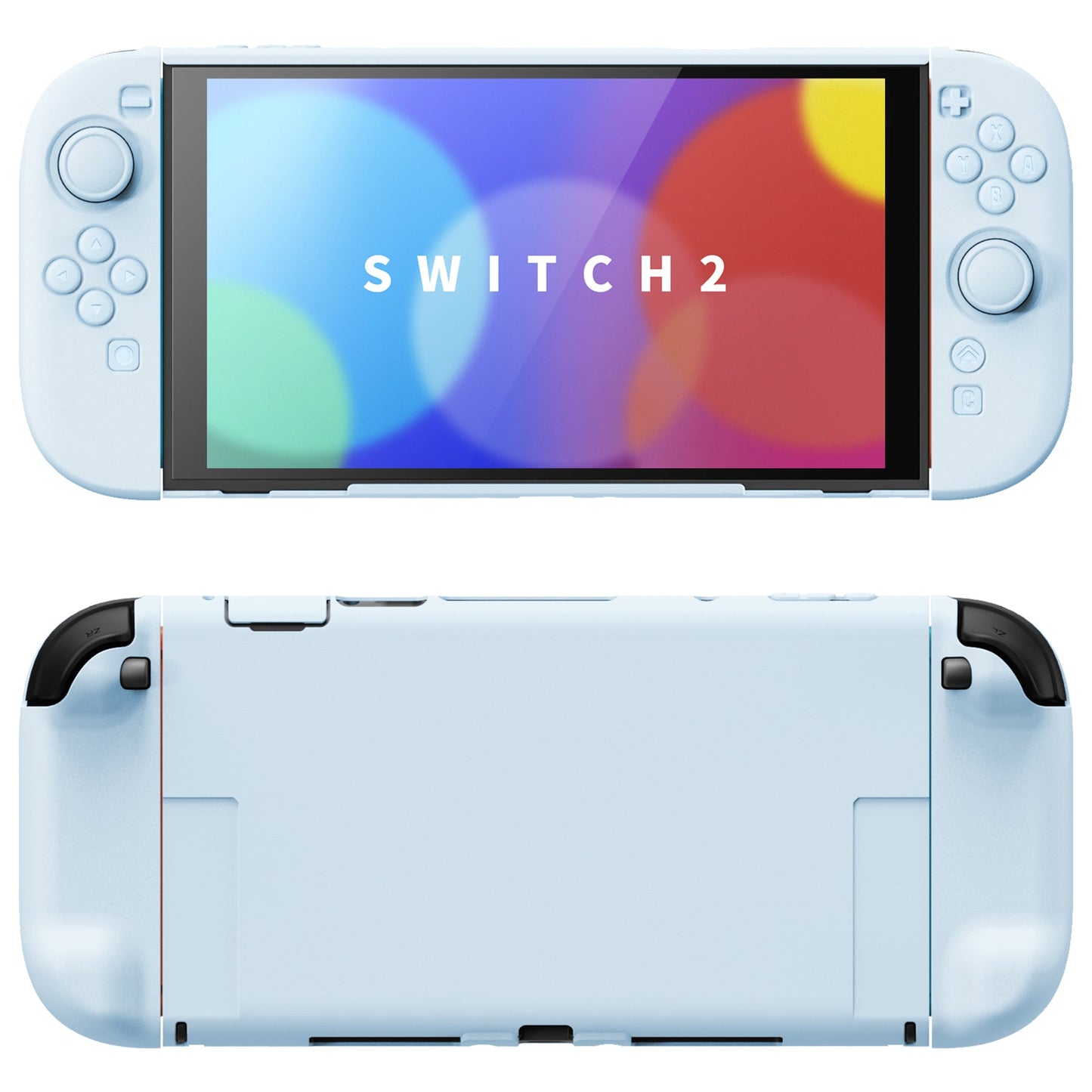 PlayVital Solid Color Series Hard Shell Protective Case with Foldable Stand & Thumb Grips for Nintendo Switch 2 - Heaven Blue PlayVital