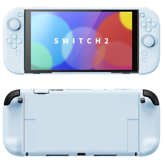 PlayVital Solid Color Series Hard Shell Protective Case with Foldable Stand & Thumb Grips for Nintendo Switch 2 - Heaven Blue PlayVital