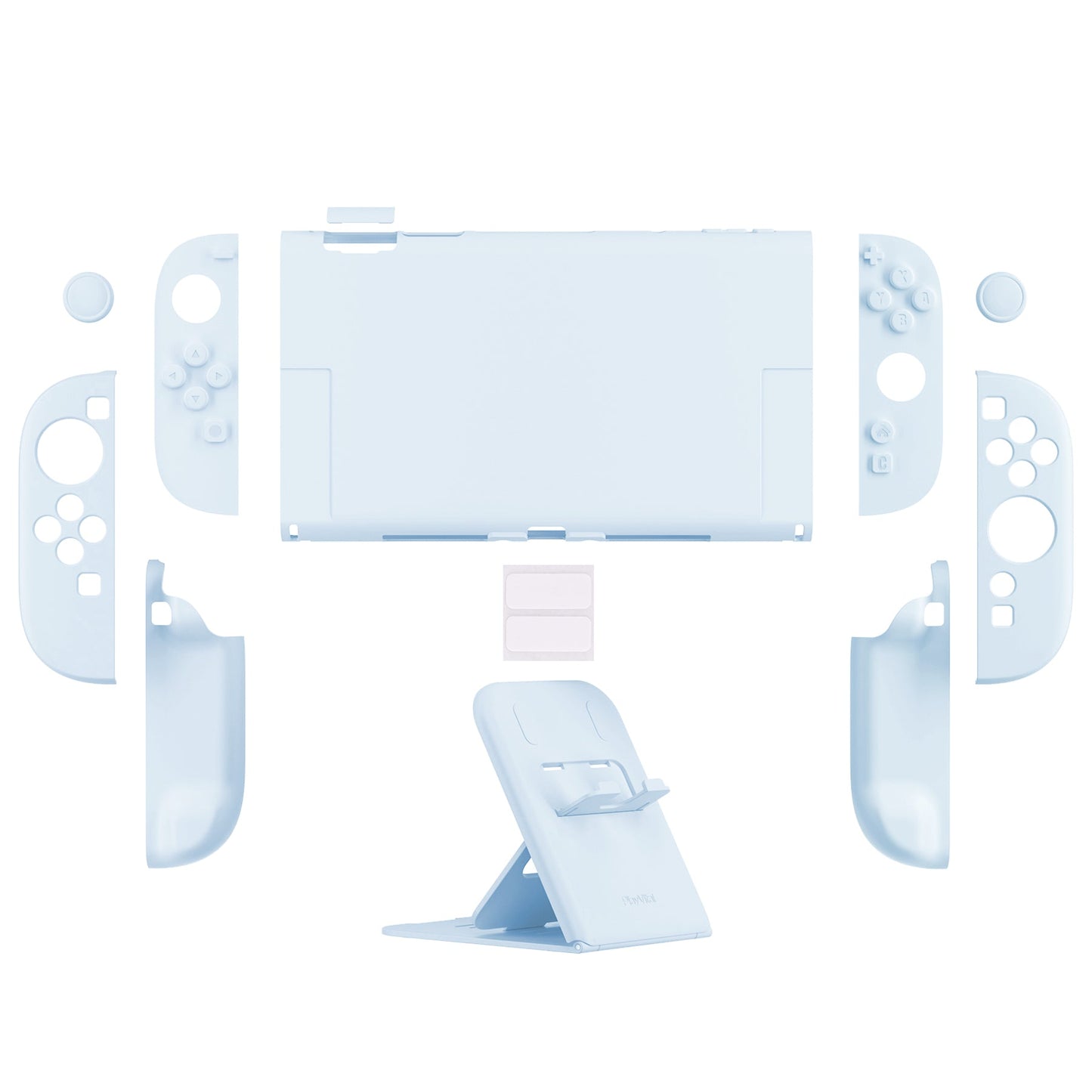 PlayVital Solid Color Series Hard Shell Protective Case with Foldable Stand & Thumb Grips for Nintendo Switch 2 - Heaven Blue PlayVital