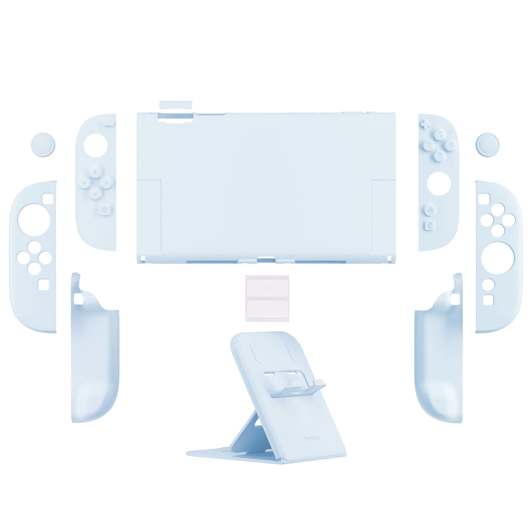 PlayVital Solid Color Series Hard Shell Protective Case with Foldable Stand & Thumb Grips for Nintendo Switch 2 - Heaven Blue PlayVital