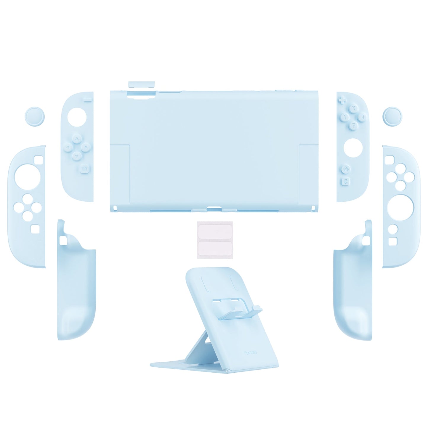 PlayVital Solid Color Series Hard Shell Protective Case with Foldable Stand & Thumb Grips for Nintendo Switch 2 - Heaven Blue PlayVital