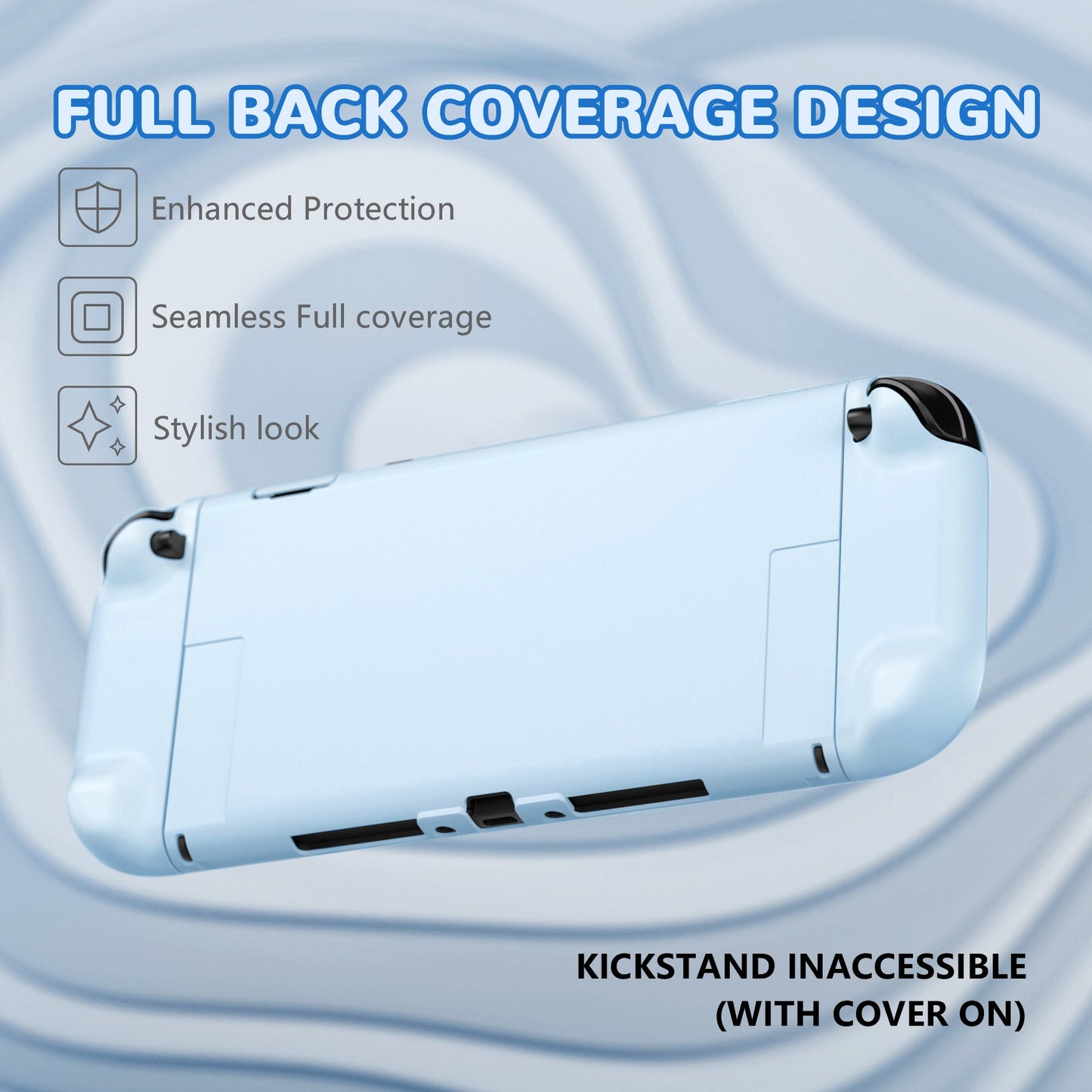PlayVital Solid Color Series Hard Shell Protective Case with Foldable Stand & Thumb Grips for Nintendo Switch 2 - Heaven Blue PlayVital