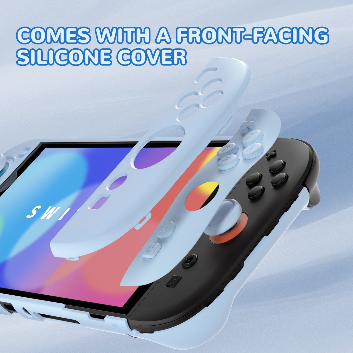 PlayVital Solid Color Series Hard Shell Protective Case with Foldable Stand & Thumb Grips for Nintendo Switch 2 - Heaven Blue PlayVital