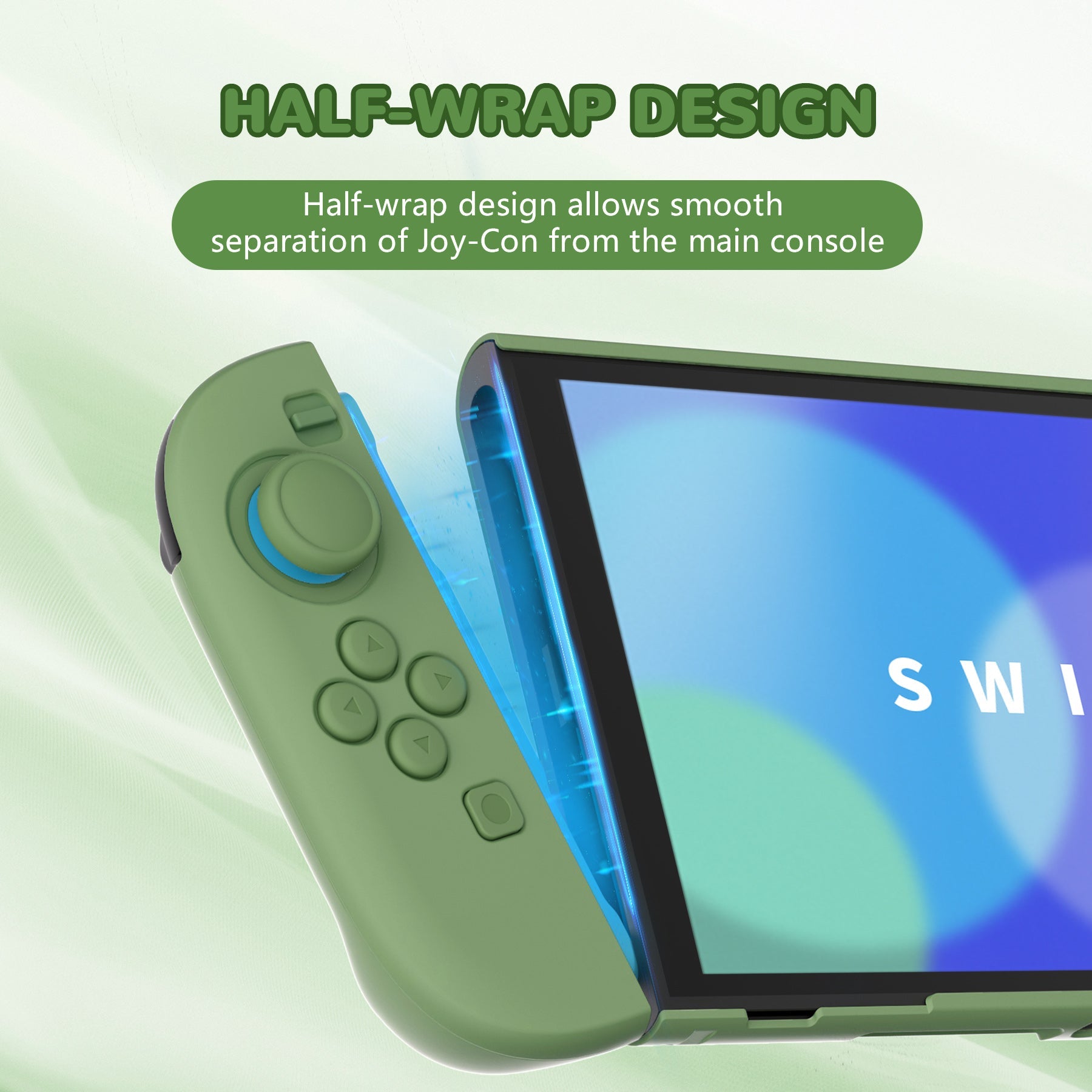 PlayVital Solid Color Series Hard Shell Protective Case with Foldable Stand & Thumb Grips for Nintendo Switch 2 - Matcha Green PlayVital