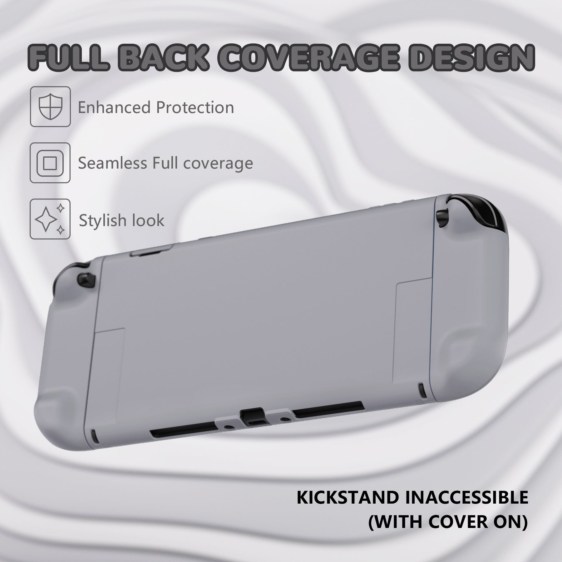 PlayVital Solid Color Series Hard Shell Protective Case with Foldable Stand & Thumb Grips for Nintendo Switch 2 - New Hope Gray PlayVital