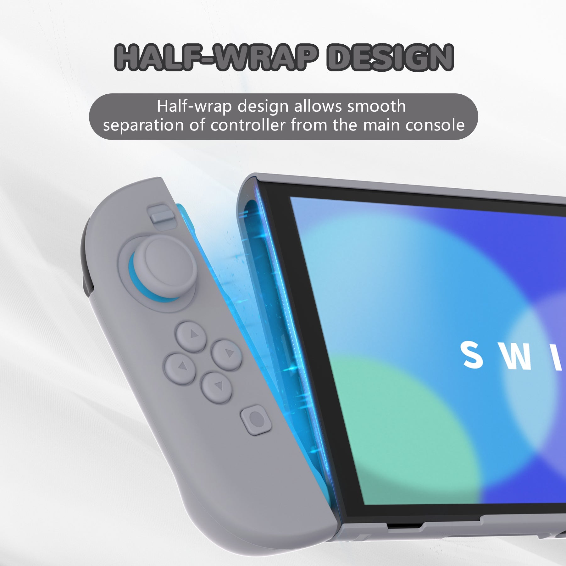 PlayVital Solid Color Series Hard Shell Protective Case with Foldable Stand & Thumb Grips for Nintendo Switch 2 - New Hope Gray PlayVital