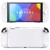 PlayVital Solid Color Series Hard Shell Protective Case with Foldable Stand & Thumb Grips for Nintendo Switch 2 - White