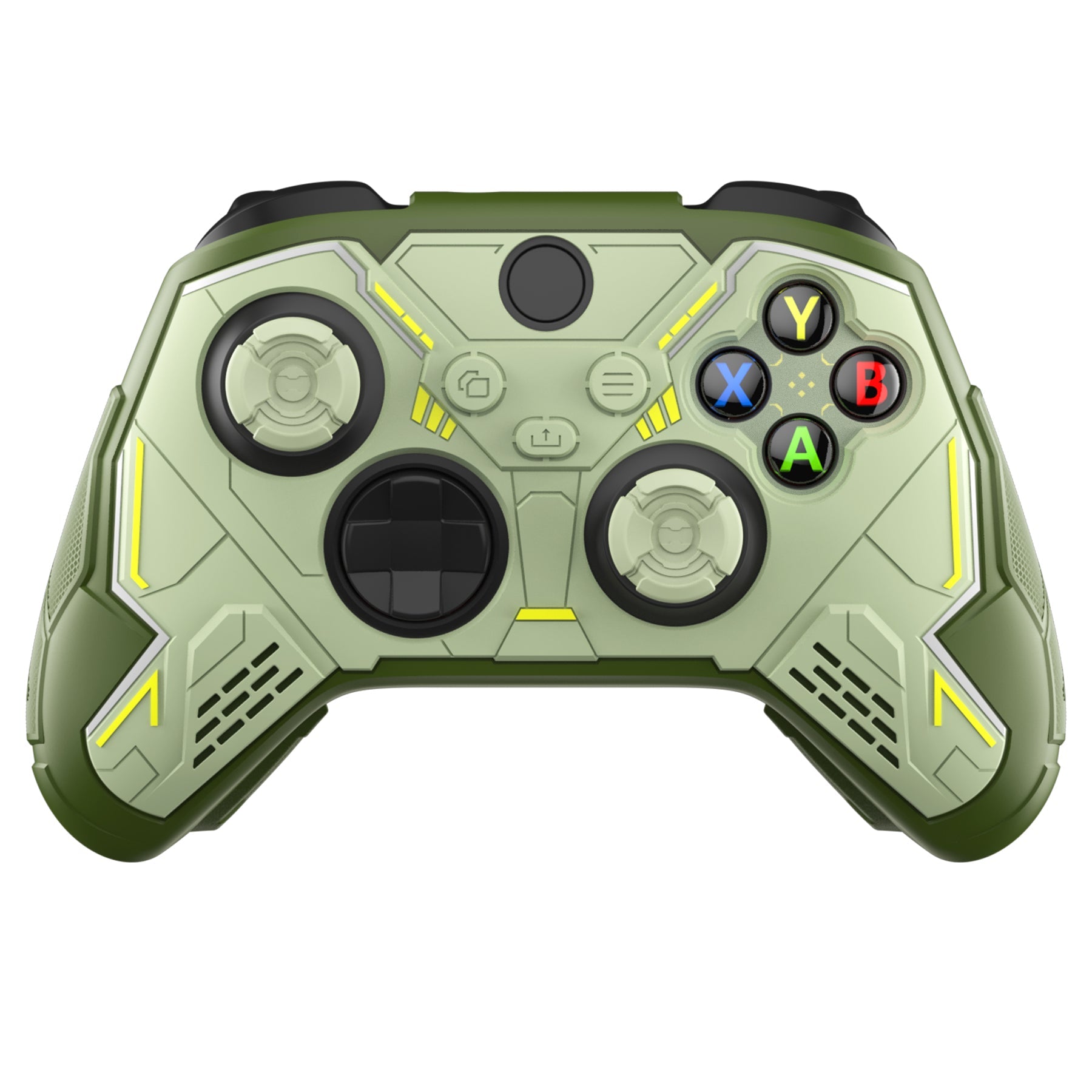 PlayVital Stellar Mecha Silicone Cover Skin for Xbox Series X/S Controller with Thumb Grips & Sticker, Anti-slip Grip Protector for Xbox Core Wireless Controller - Army Green & Sage Green PlayVital