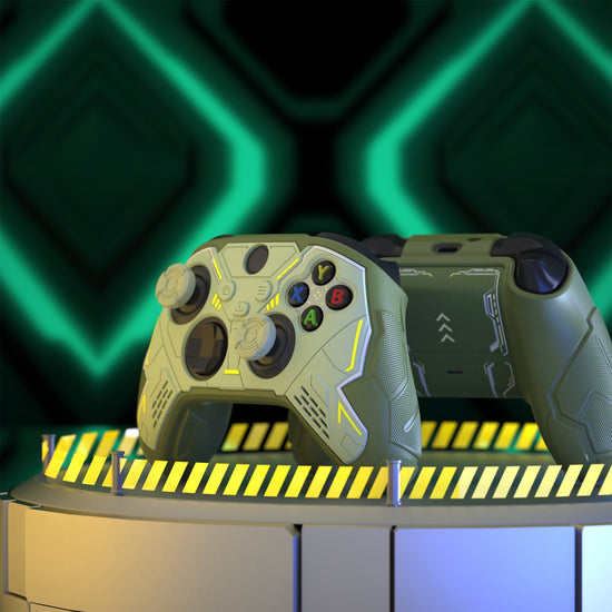 PlayVital Stellar Mecha Silicone Cover Skin for Xbox Series X/S Controller with Thumb Grips & Sticker, Anti-slip Grip Protector for Xbox Core Wireless Controller - Army Green & Sage Green PlayVital
