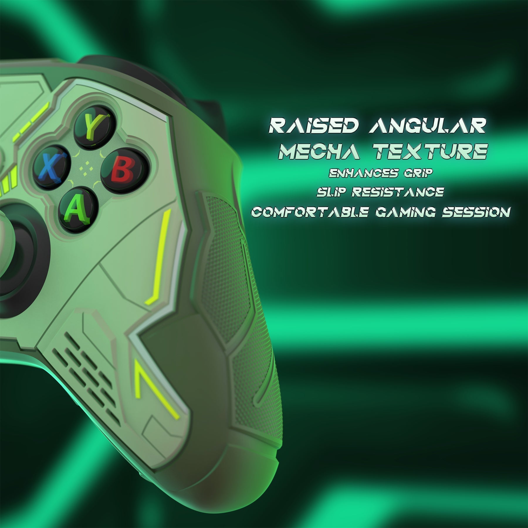 PlayVital Stellar Mecha Silicone Cover Skin for Xbox Series X/S Controller with Thumb Grips & Sticker, Anti-slip Grip Protector for Xbox Core Wireless Controller - Army Green & Sage Green PlayVital