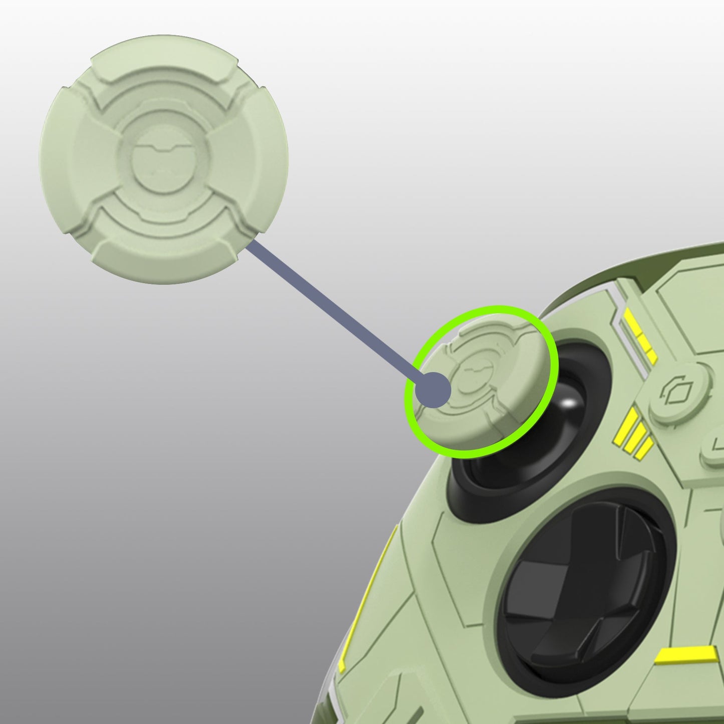 PlayVital Stellar Mecha Silicone Cover Skin for Xbox Series X/S Controller with Thumb Grips & Sticker, Anti-slip Grip Protector for Xbox Core Wireless Controller - Army Green & Sage Green PlayVital