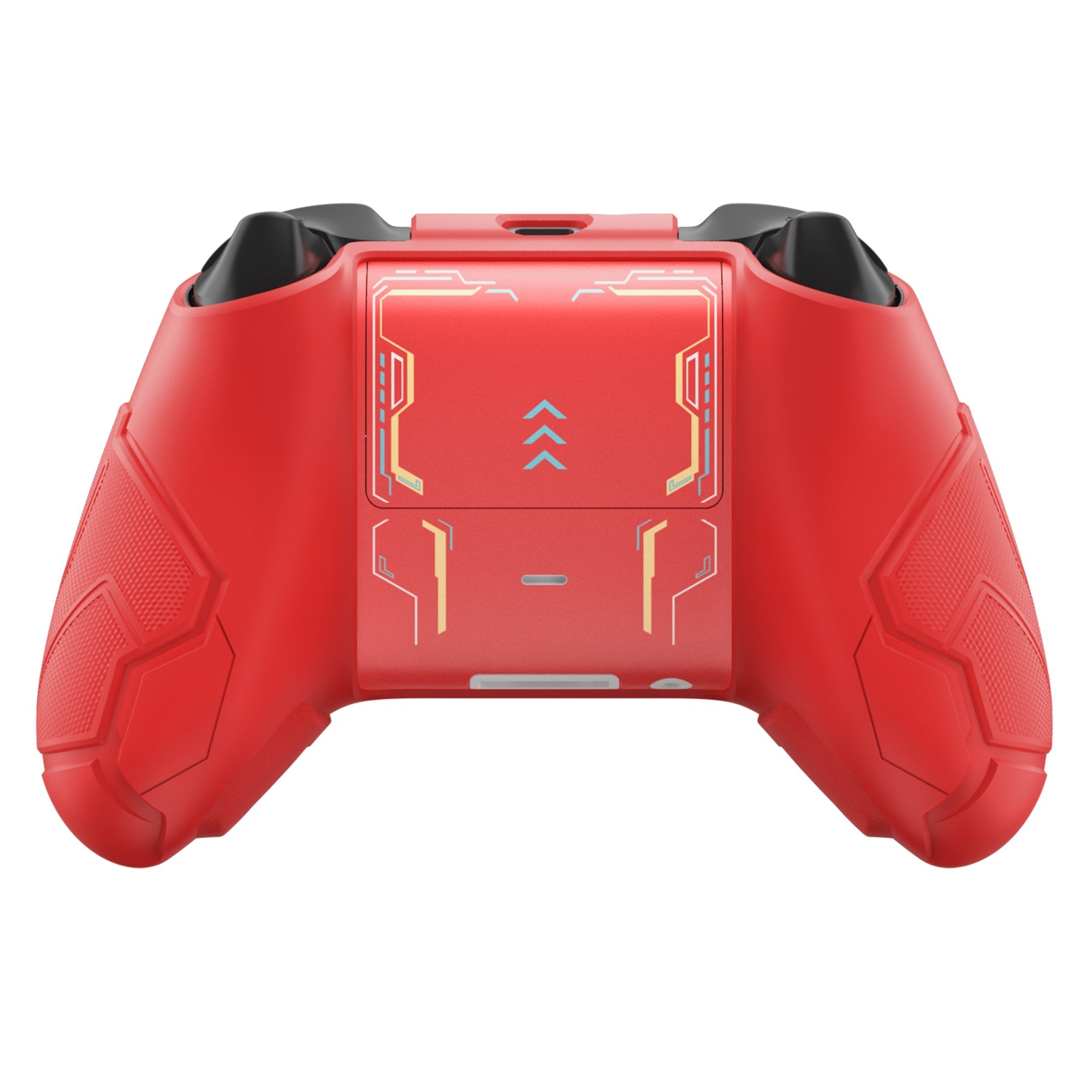 PlayVital Stellar Mecha Silicone Cover Skin for Xbox Series X/S Controller with Thumb Grips & Sticker, Anti-slip Grip Protector for Xbox Core Wireless Controller - Crimson Red & Iron Yellow PlayVital