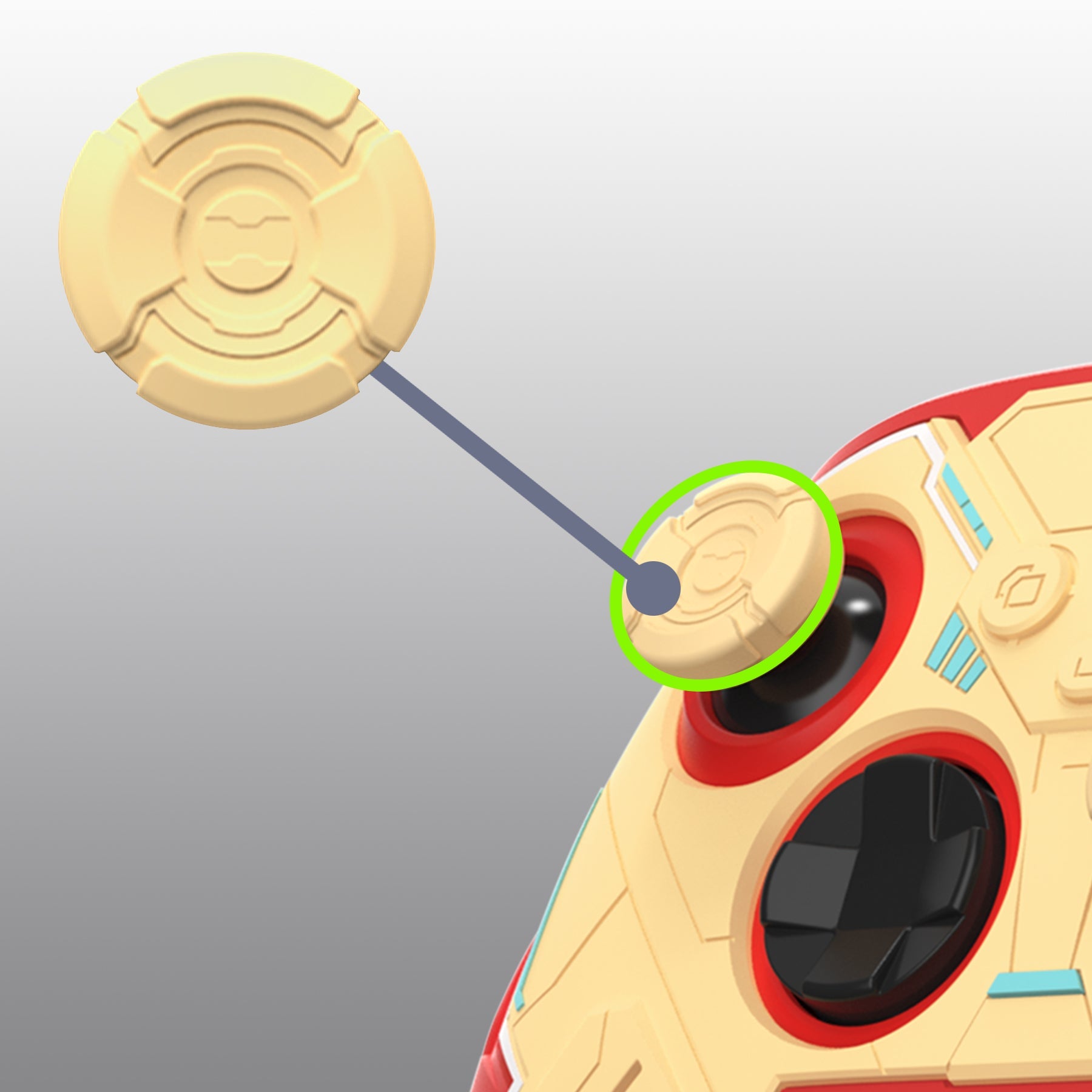 PlayVital Stellar Mecha Silicone Cover Skin for Xbox Series X/S Controller with Thumb Grips & Sticker, Anti-slip Grip Protector for Xbox Core Wireless Controller - Crimson Red & Iron Yellow PlayVital