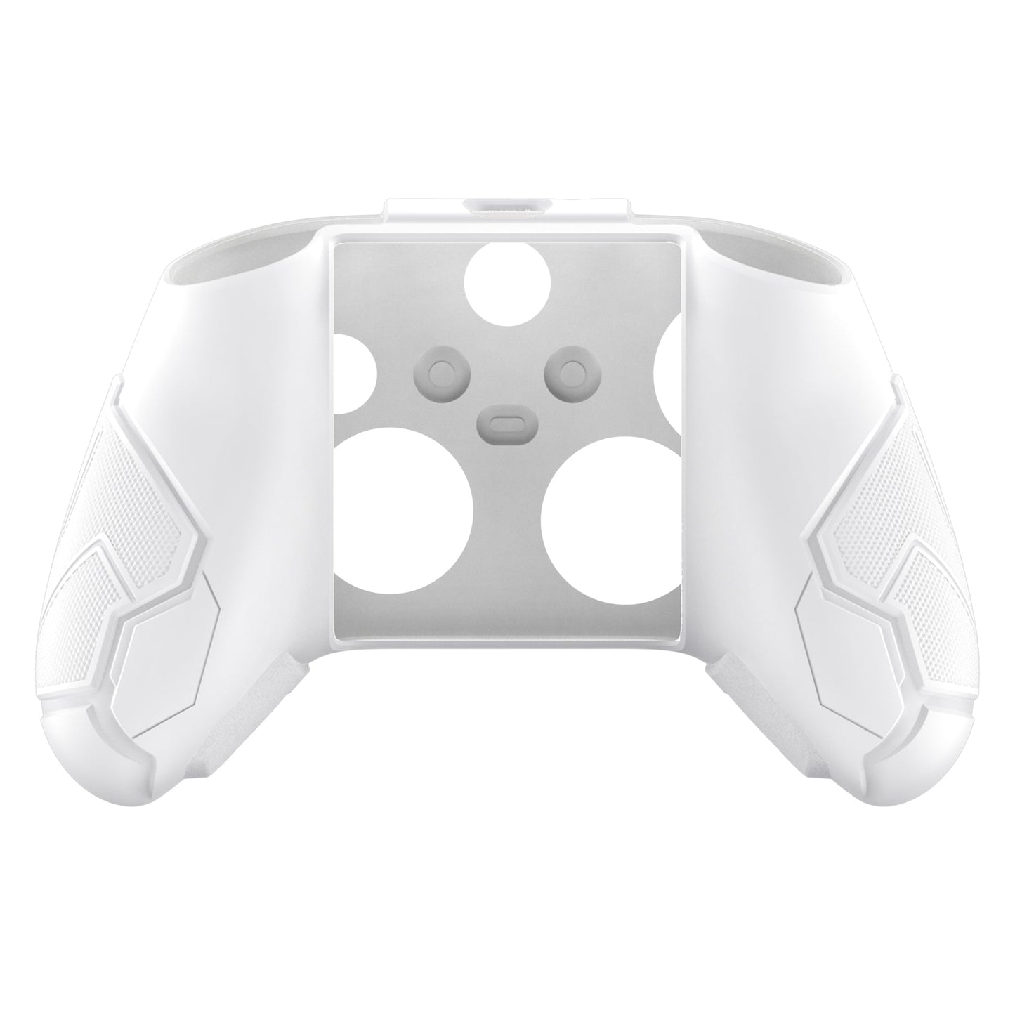 PlayVital Stellar Mecha Silicone Cover Skin for Xbox Series X/S Controller with Thumb Grips & Sticker, Anti-slip Grip Protector for Xbox Core Wireless Controller - White & Frost Gray PlayVital