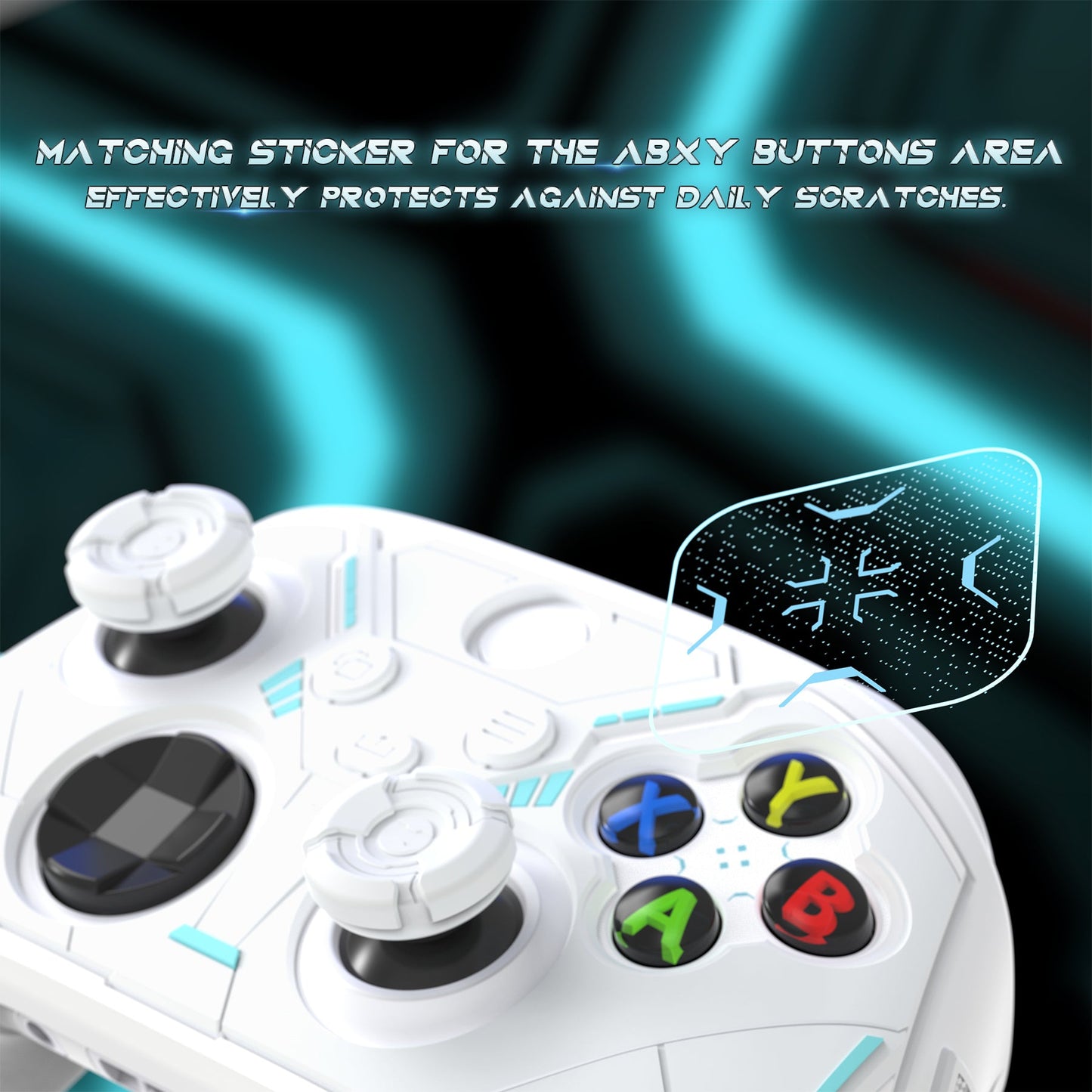 PlayVital Stellar Mecha Silicone Cover Skin for Xbox Series X/S Controller with Thumb Grips & Sticker, Anti-slip Grip Protector for Xbox Core Wireless Controller - White & Frost Gray PlayVital