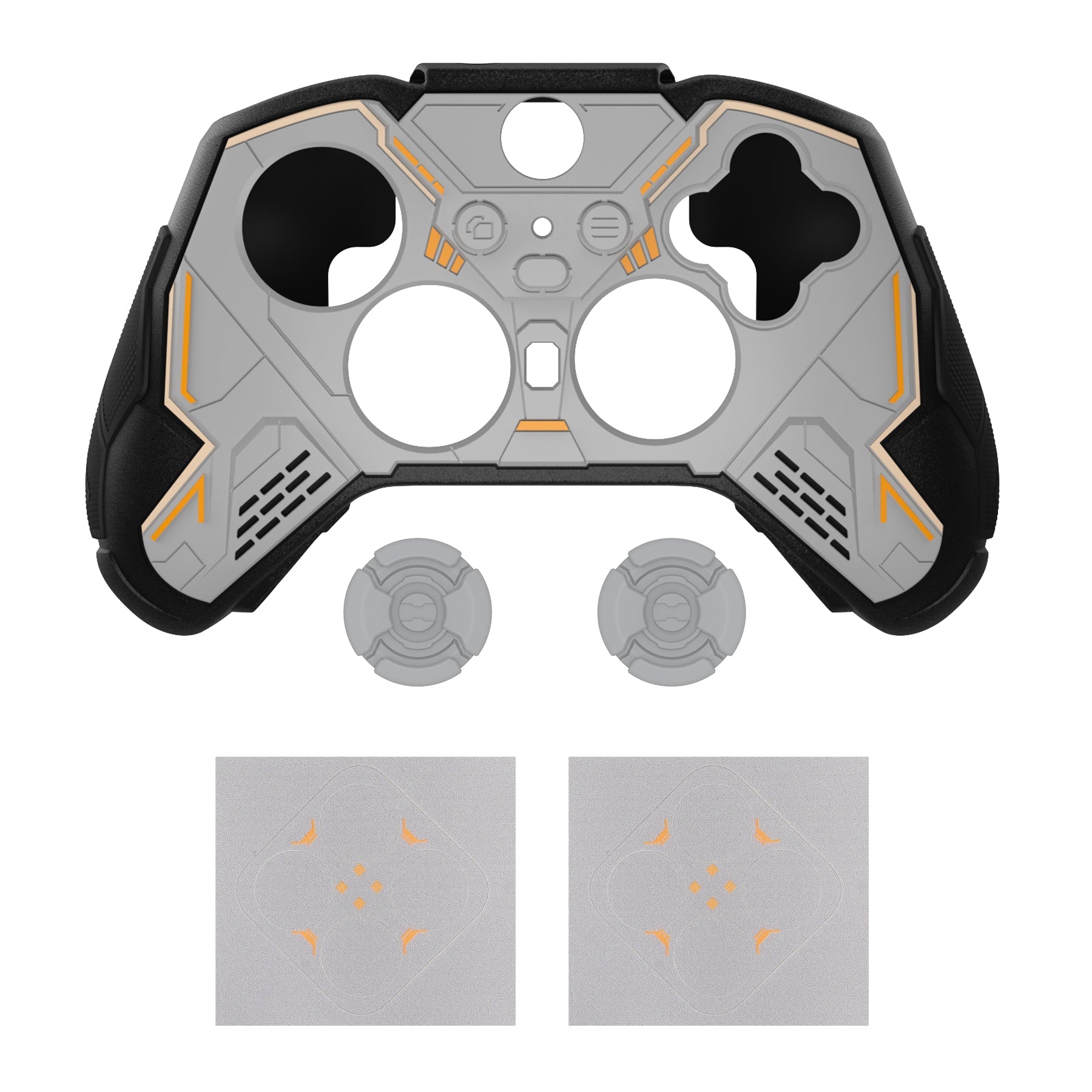 PlayVital Stellar Mecha Silicone Cover Skin with Thumb Grips for Xbox Elite Series 2 & Elite Series 2 Core Controller - Dark Gray & Black PlayVital