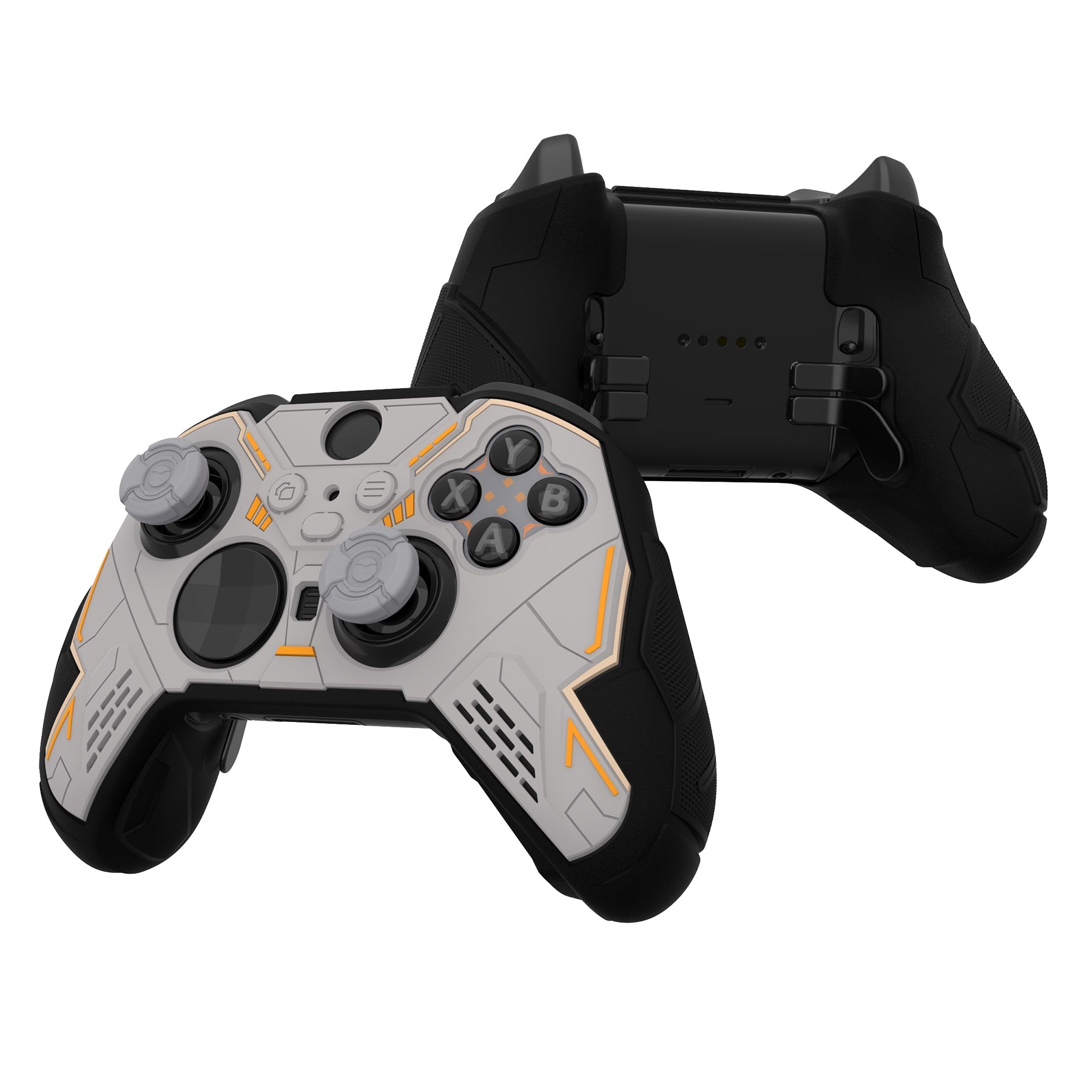 PlayVital Stellar Mecha Silicone Cover Skin with Thumb Grips for Xbox Elite Series 2 & Elite Series 2 Core Controller - Dark Gray & Black PlayVital