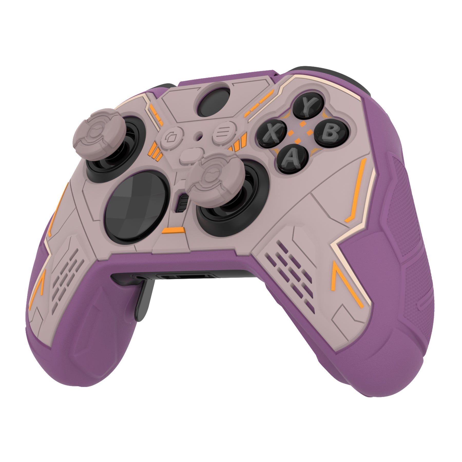 PlayVital Stellar Mecha Silicone Cover Skin with Thumb Grips for Xbox Elite Series 2 & Elite Series 2 Core Controller - Taupe & Purple PlayVital