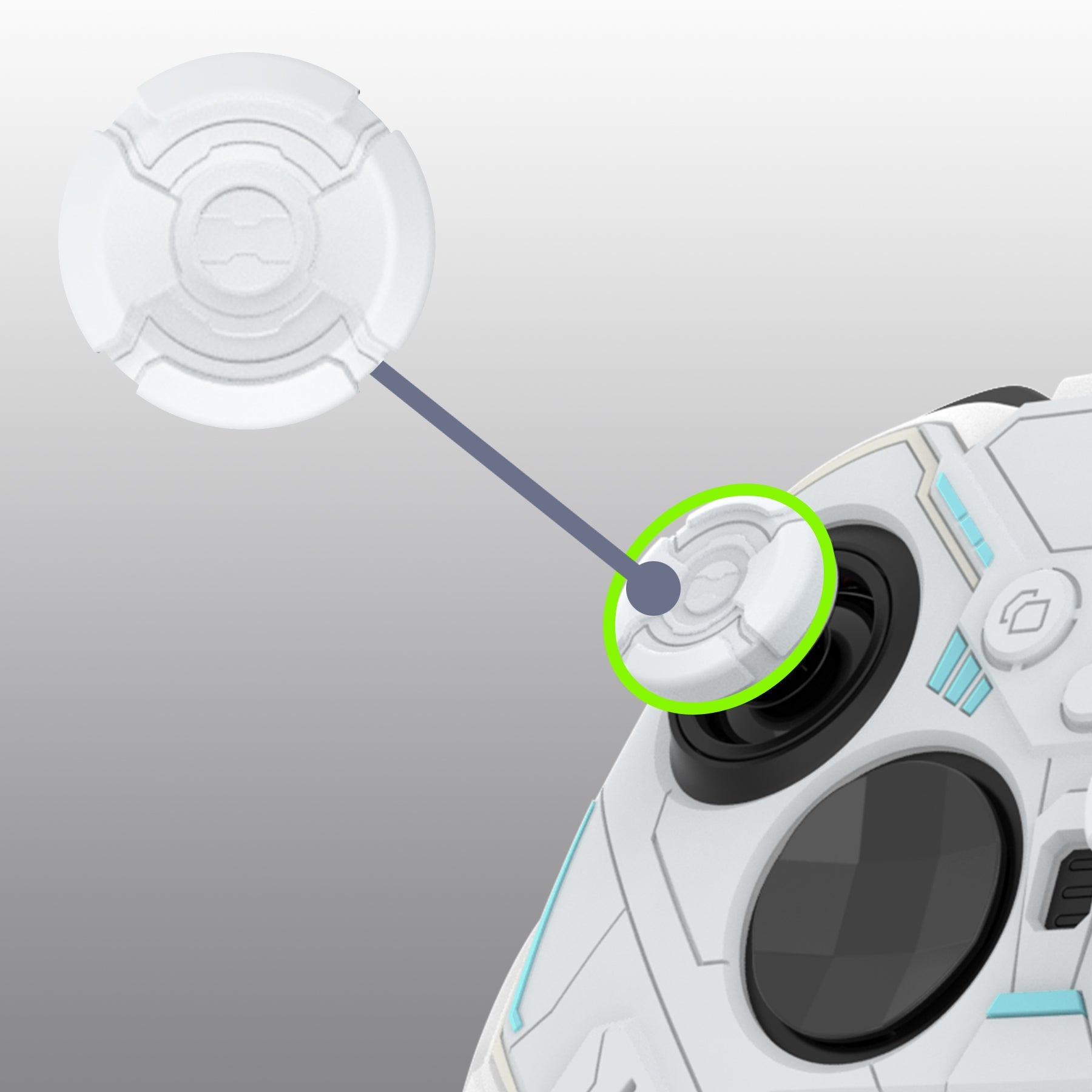 PlayVital Stellar Mecha Silicone Cover Skin with Thumb Grips for Xbox Elite Series 2 & Elite Series 2 Core Controller - White PlayVital
