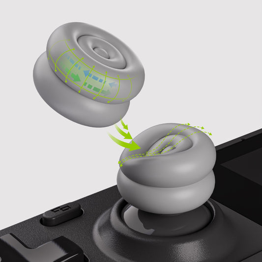 PlayVital Thumb Cushion Caps Thumb Grips for Steam Deck LCD & OLED (4-Pack), Height-Boost Joystick Cover with Anti-Slip Texture for Steam Deck Accessories, Joystick Protection - New Hope Gray PlayVital