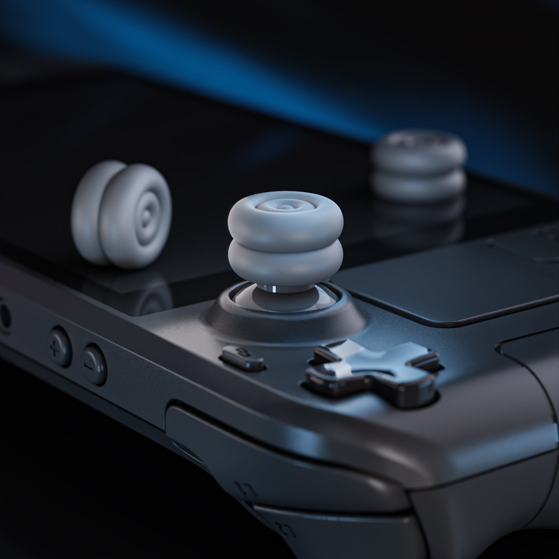 PlayVital Thumb Cushion Caps Thumb Grips for Steam Deck LCD & OLED (4-Pack), Height-Boost Joystick Cover with Anti-Slip Texture for Steam Deck Accessories, Joystick Protection - New Hope Gray PlayVital
