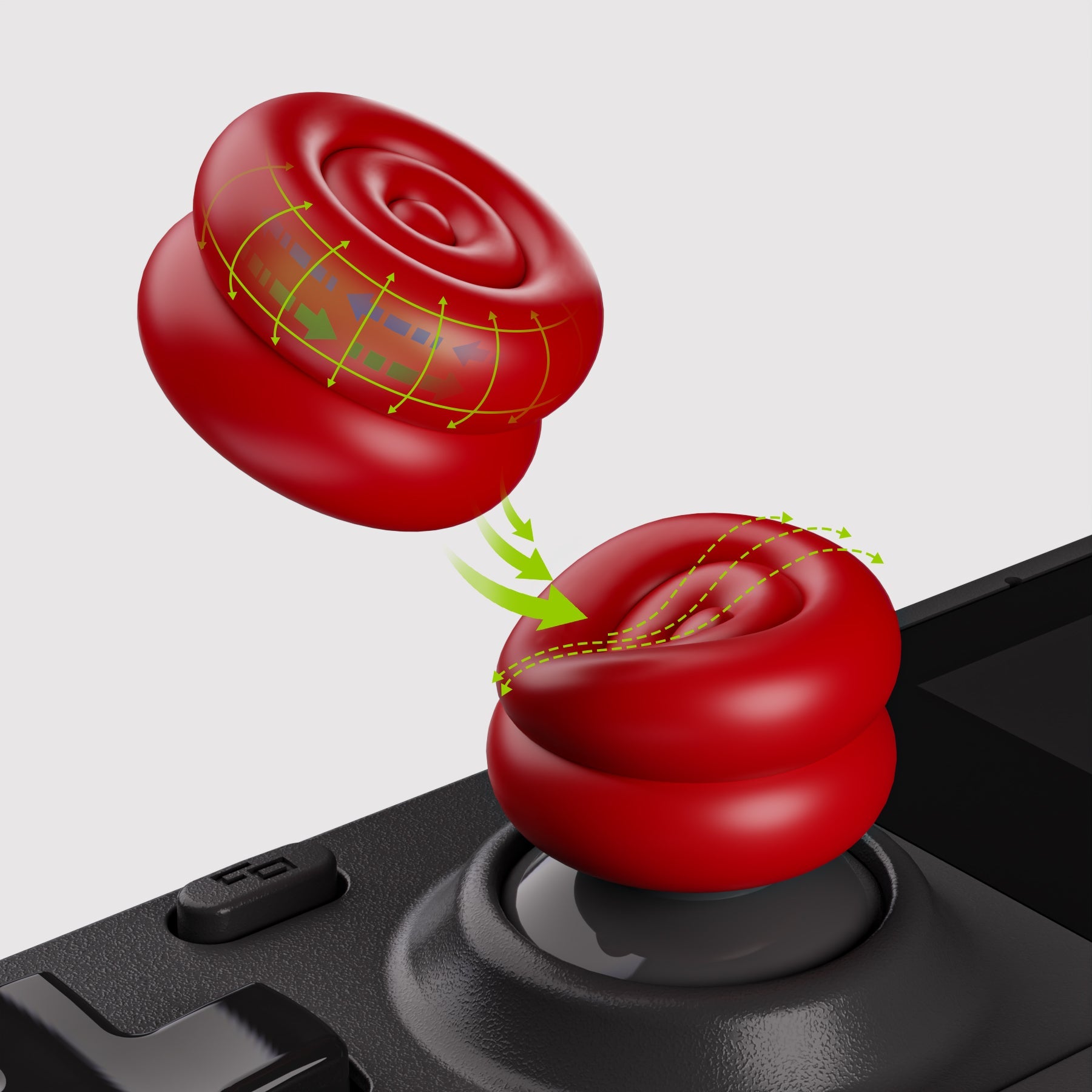 PlayVital Thumb Cushion Caps Thumb Grips for Steam Deck LCD & OLED (4-Pack), Height-Boost Joystick Cover with Anti-Slip Texture for Steam Deck Accessories, Joystick Protection - Passion Red PlayVital