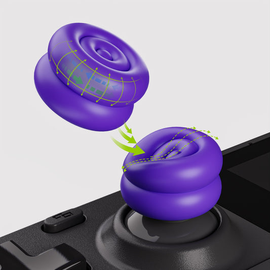 PlayVital Thumb Cushion Caps Thumb Grips for Steam Deck LCD & OLED (4-Pack), Height-Boost Joystick Cover with Anti-Slip Texture for Steam Deck Accessories, Joystick Protection - Purple PlayVital