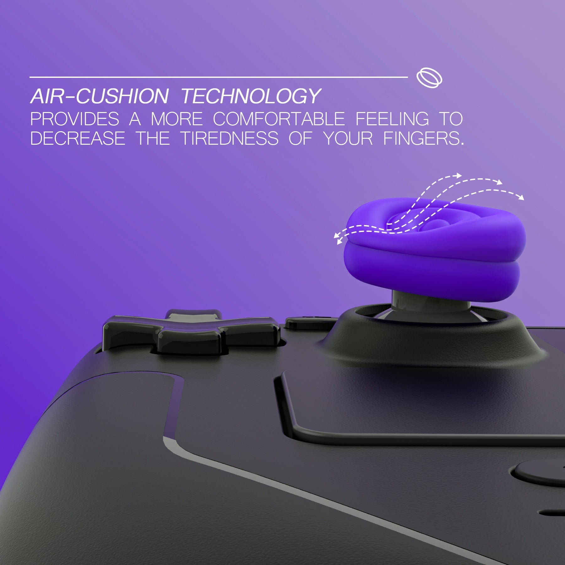 PlayVital Thumb Cushion Caps Thumb Grips for Steam Deck LCD & OLED (4-Pack), Height-Boost Joystick Cover with Anti-Slip Texture for Steam Deck Accessories, Joystick Protection - Purple PlayVital
