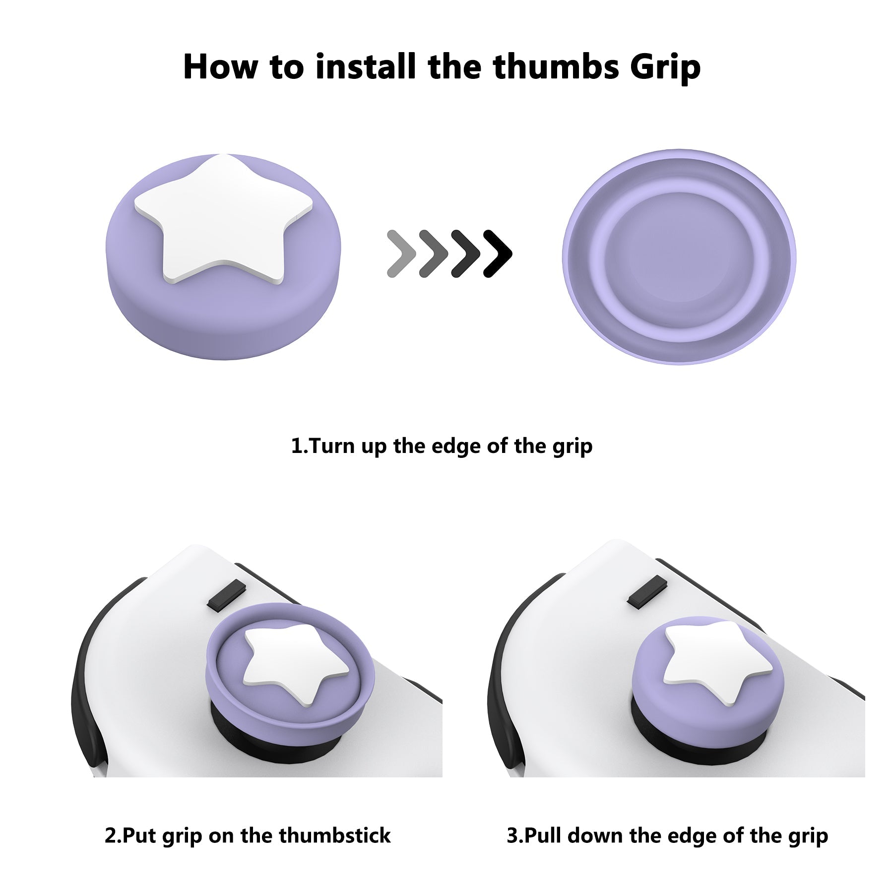 PlayVital Thumbs Cushion Caps Cute Thumb Grip Caps for Nintendo Switch & Switch OLED & Switch Lite - PP & VV The Winged Kittens playvital
