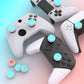 PlayVital Thumbs Cushion Caps Thumb Grips for ps5, for ps4, Thumbstick Grip Cover for Xbox Series X/S, Thumb Grip Caps for Xbox One, Elite Series 2, for Switch Pro Controller - Aqua Blue & Coral Pink - PJM3041 PlayVital
