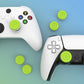 PlayVital Thumbs Cushion Caps Thumb Grips for ps5, for ps4, Thumbstick Grip Cover for Xbox Series X/S, Thumb Grip Caps for Xbox One, Elite Series 2, for Switch Pro Controller - Bright Green & Robot White - PJM3040 PlayVital