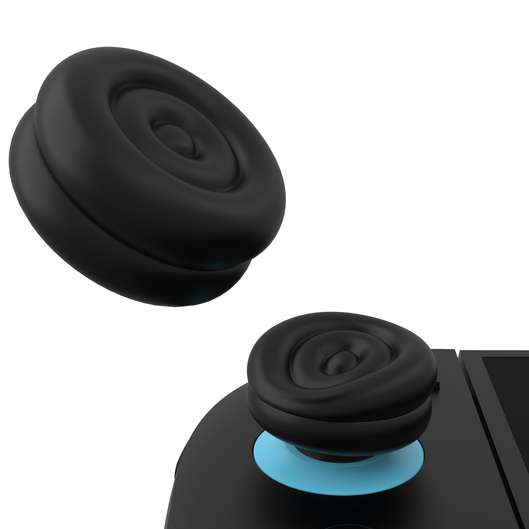 PlayVital Thumbs Cushion Grips Caps for Nintendo Switch 2 (2025), Joystick Caps for Joycon 2 - Black PlayVital